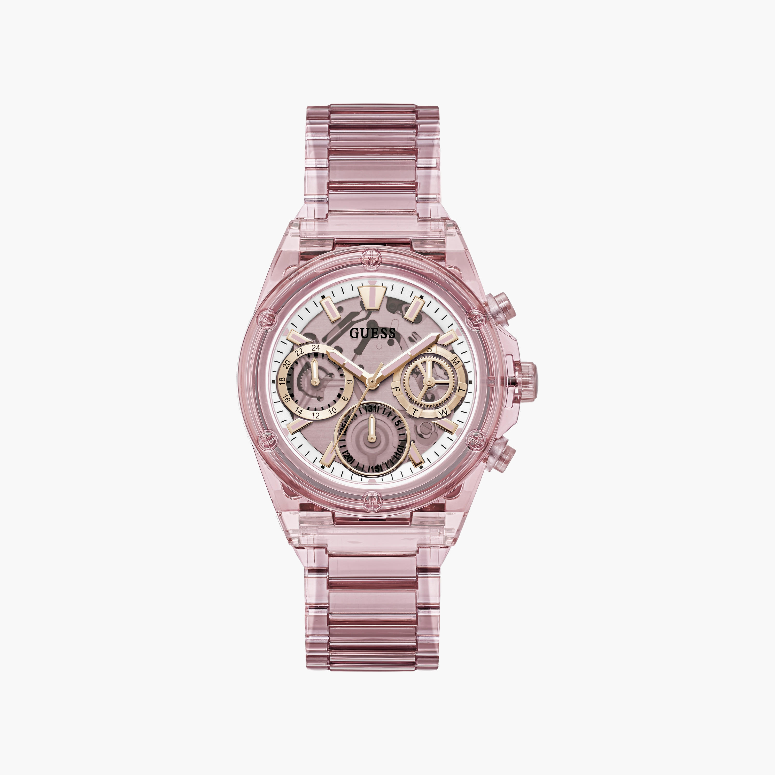 Guess Women's 39 MM Rose Gold Chronograph Nylon Watch | GW0650L4-women-watchesandjewellery-watches-image-1