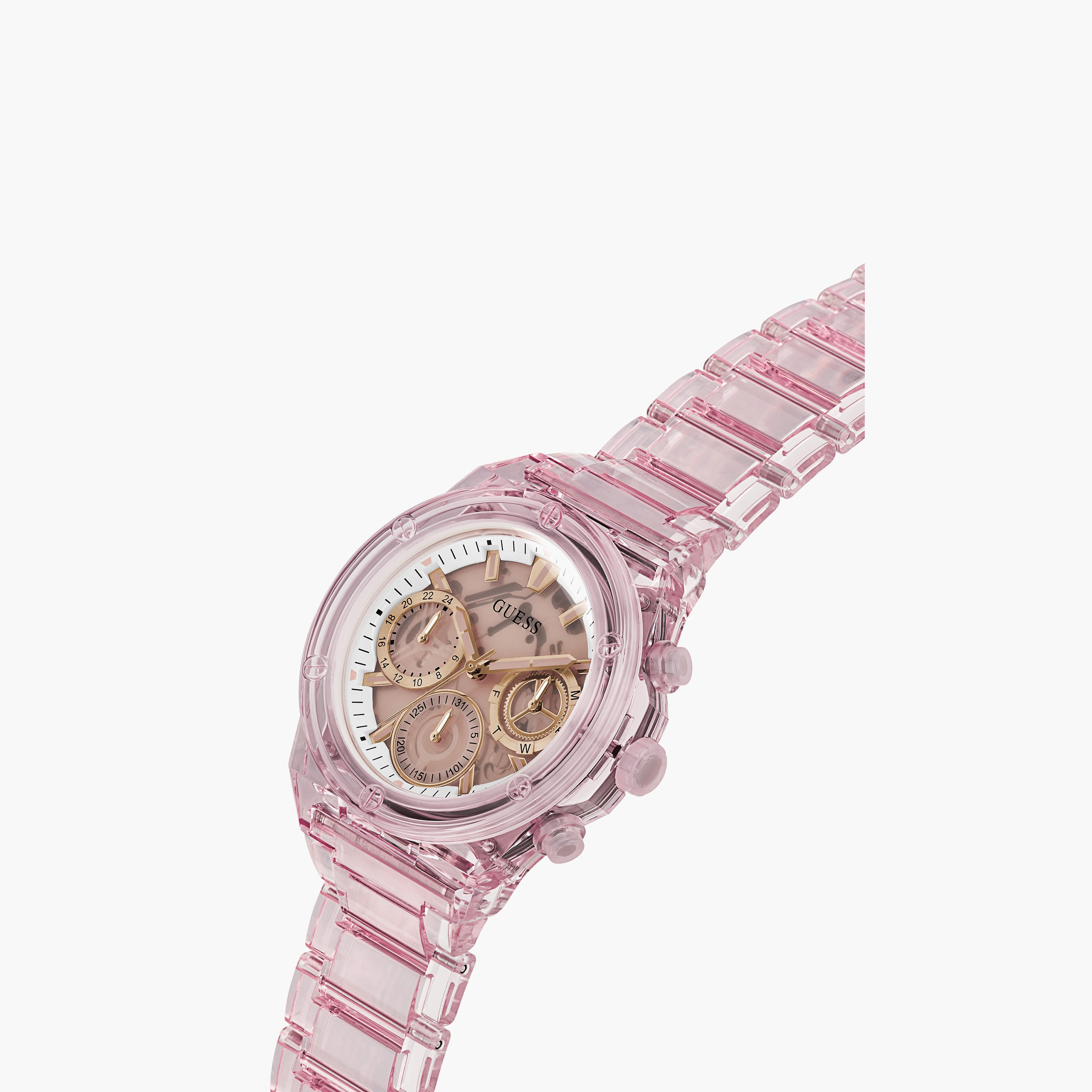 Guess Women's 39 MM Rose Gold Chronograph Nylon Watch | GW0650L4-women-watchesandjewellery-watches-image-2