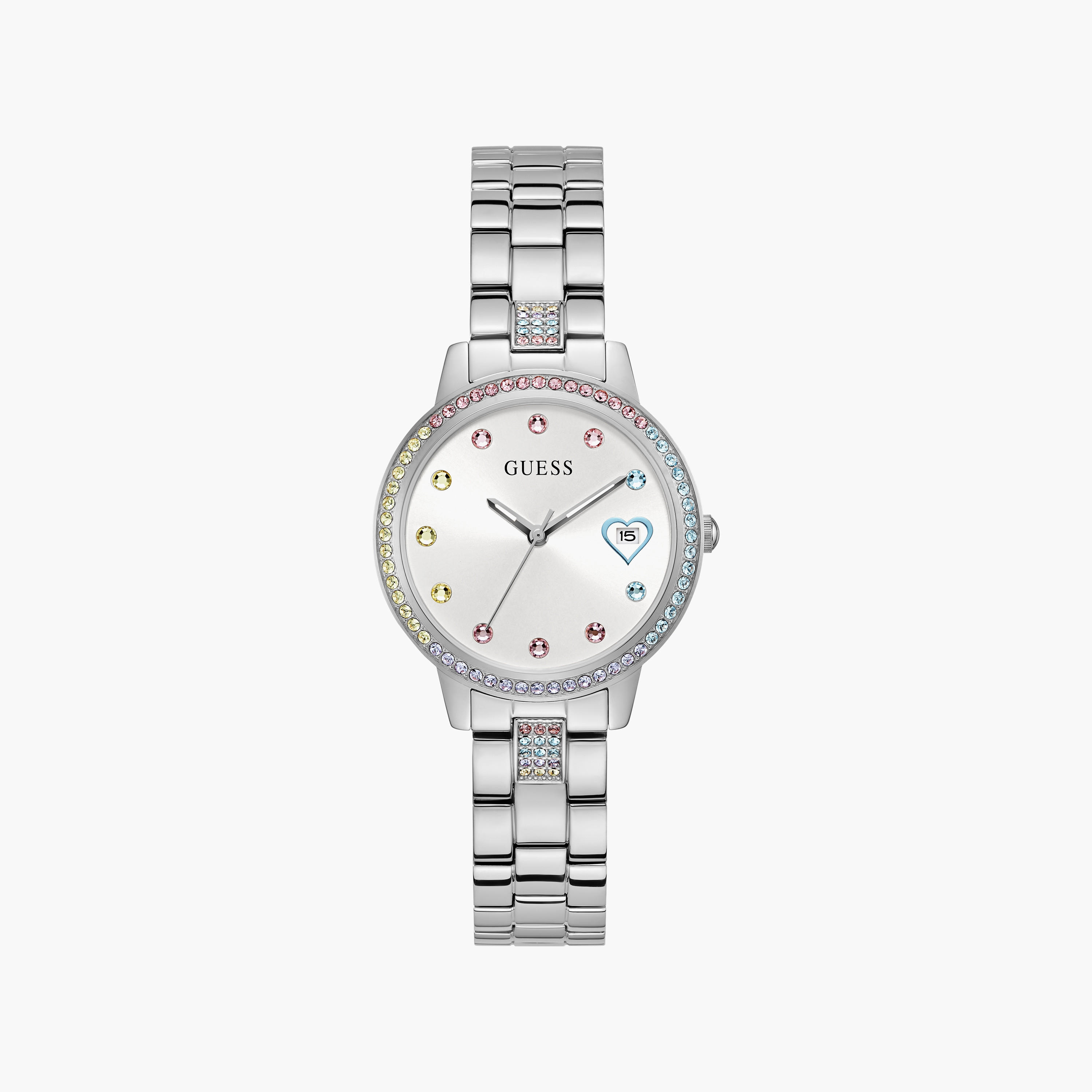 Guess Women's 34 MM Silver Analog Stainless Steel Watch | GW0657L1-women-watchesandjewellery-watches-image-1