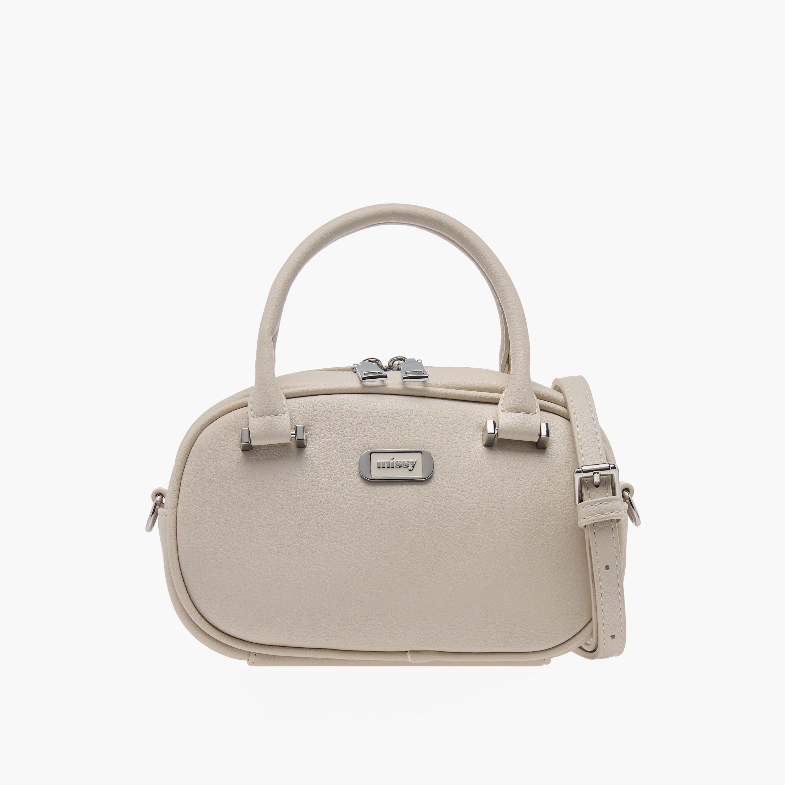 Missy Textured Tote Bag with Zip Closure and Adjustable Strap-women-bagsandwallets-handbags-image-1