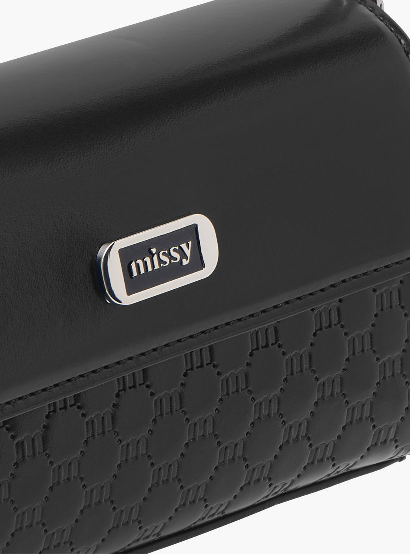 Missy Logo Embossed Crossbody Bag with Detachable Strap and Flap Closure-women-bagsandwallets-handbags-image-4