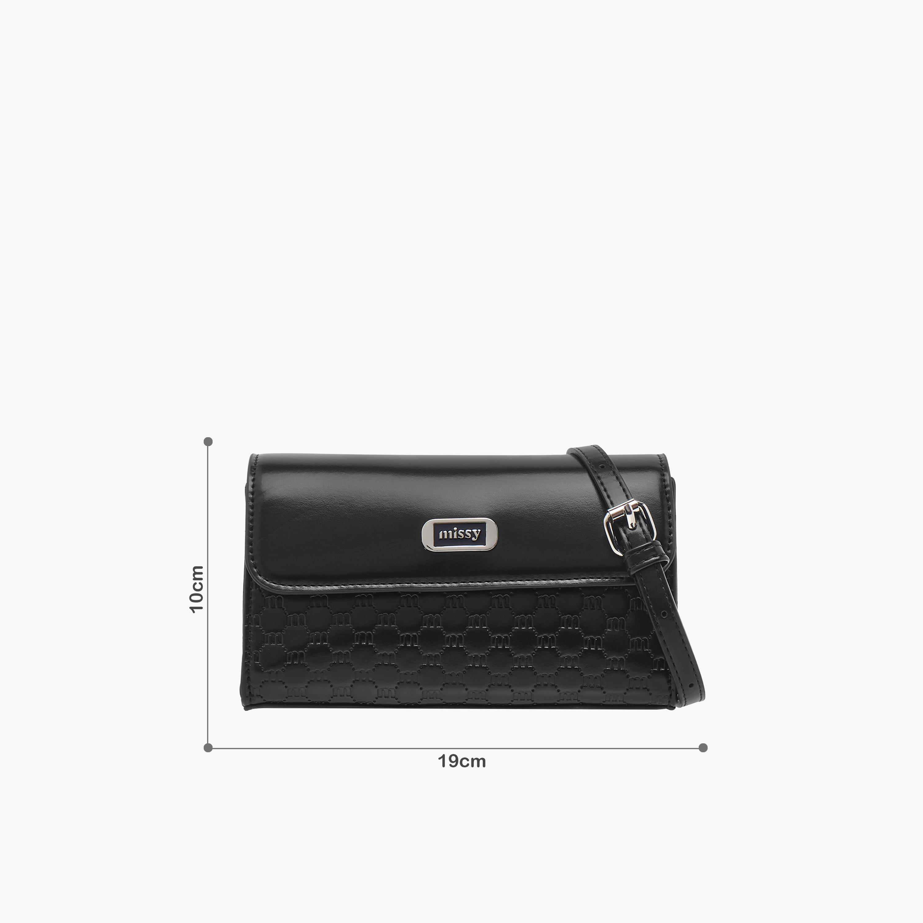 Missy Logo Embossed Crossbody Bag with Detachable Strap and Flap Closure-women-bagsandwallets-handbags-image-7