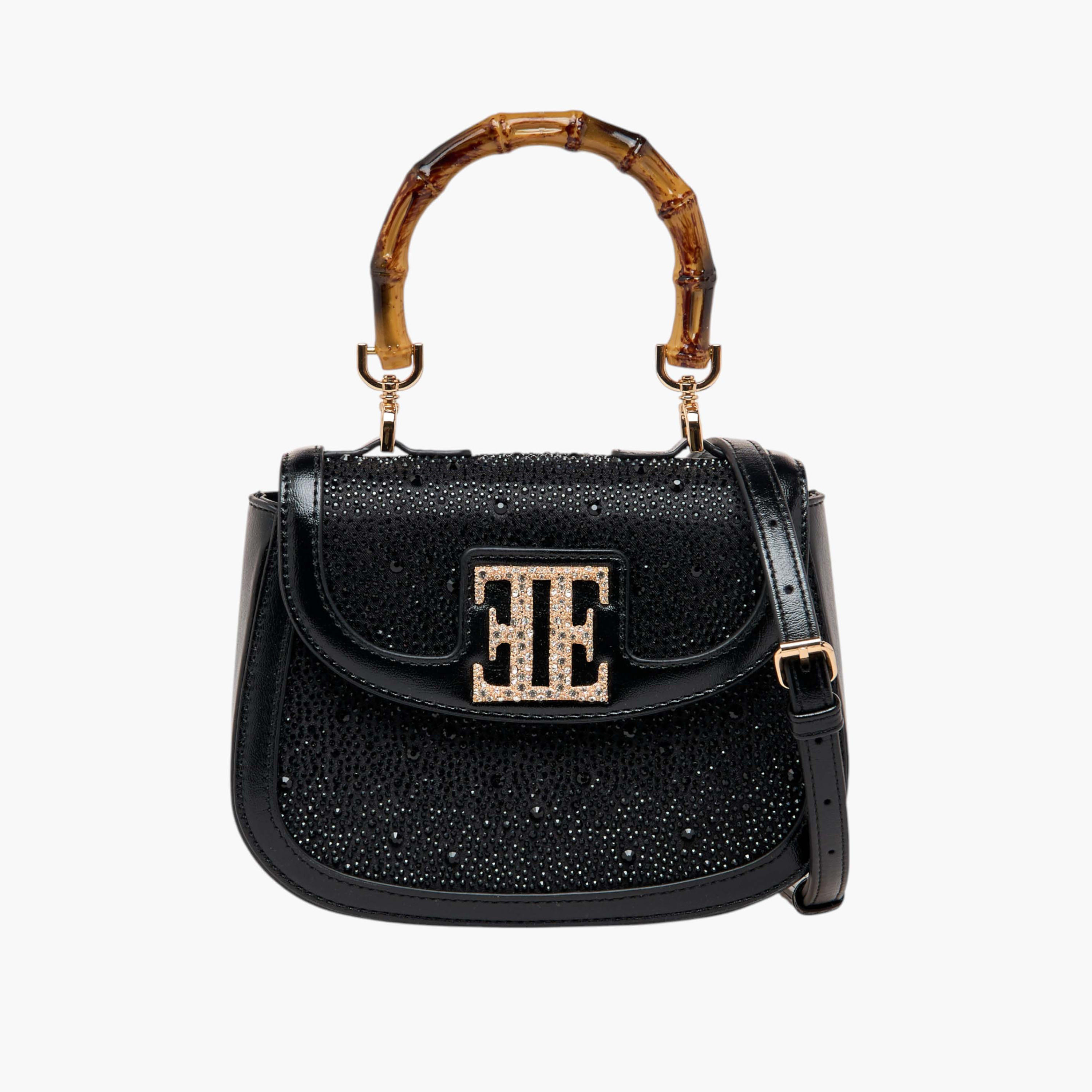 Elle Embellished Satchel Bag with Top Handle and Adjustable Strap-women-bagsandwallets-handbags-image-1