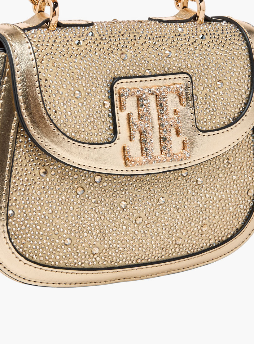 Elle Embellished Satchel Bag with Top Handle and Adjustable Strap-women-bagsandwallets-handbags-image-3