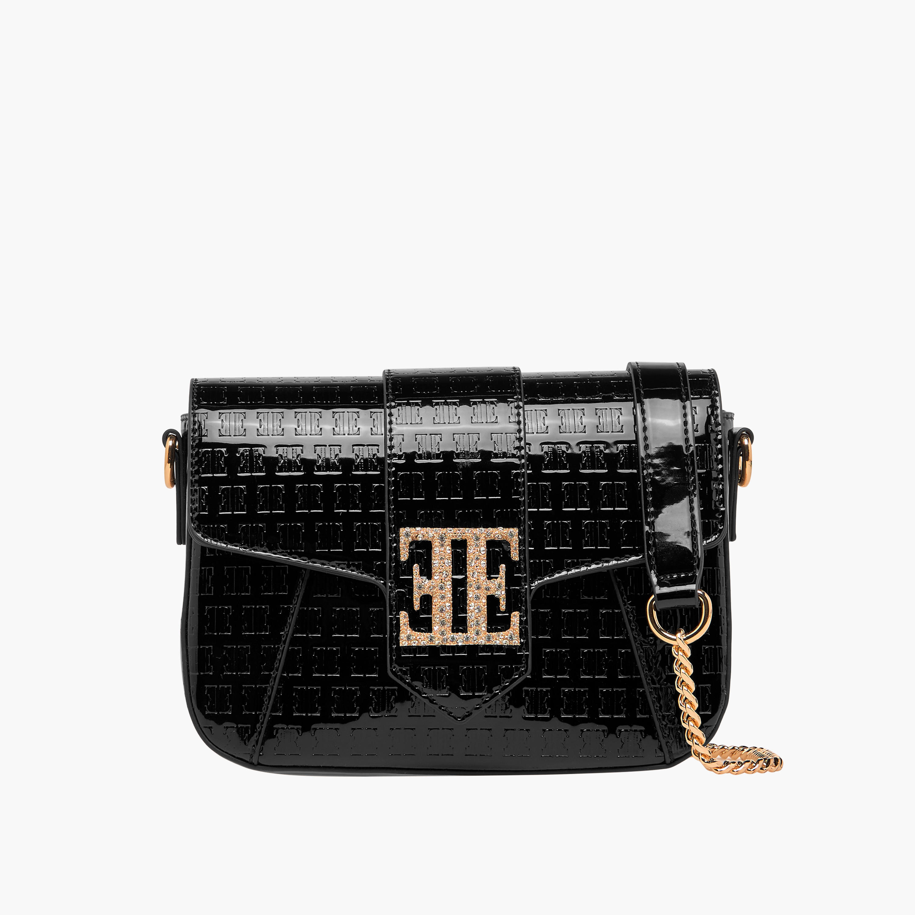 شنطة كروس بودي بنقوش مونوجرام وحزام سلسلة قابل للفصل من إيل-women-bagsandwallets-handbags-image-1