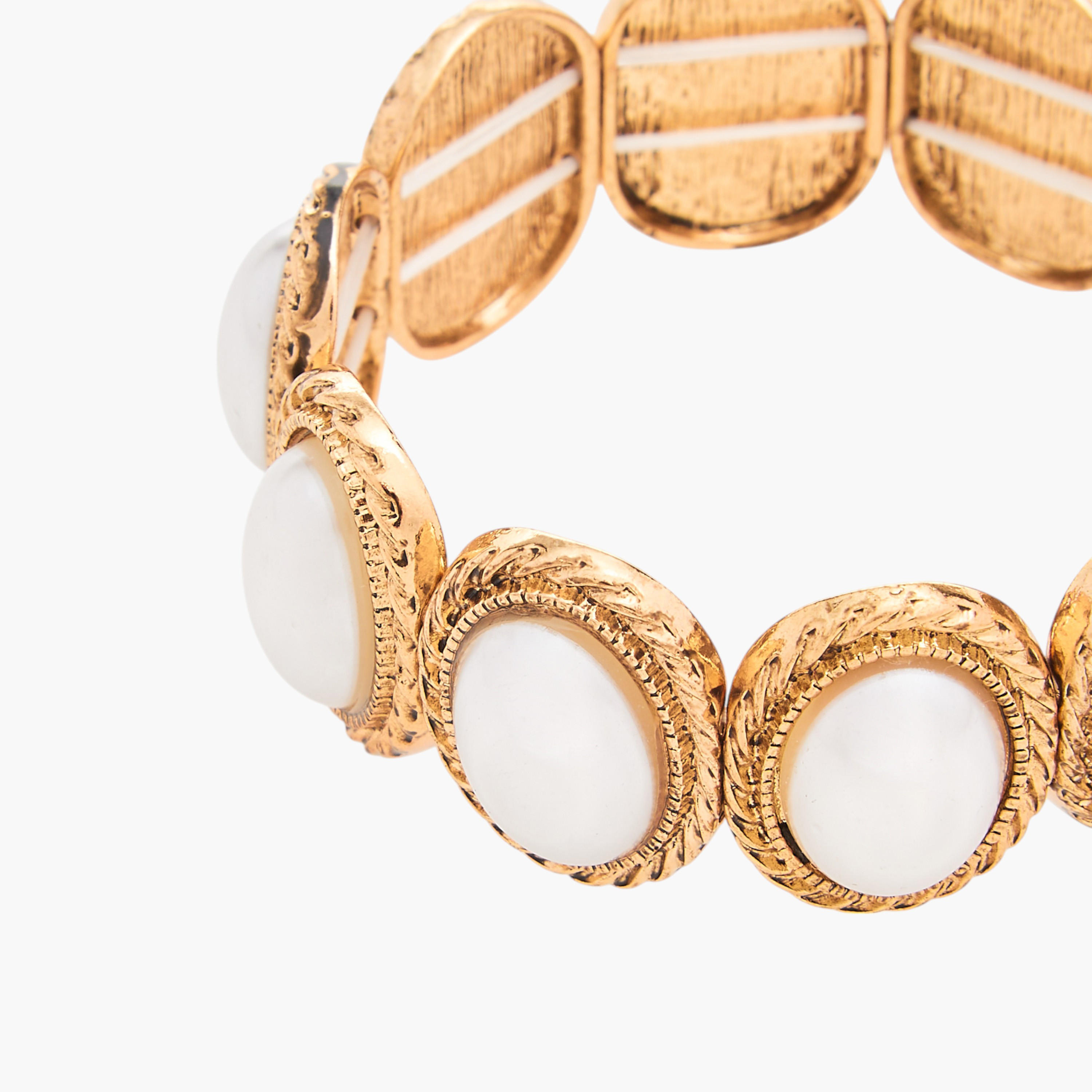 Pearl Embellished Stretchable Bracelet-women-watchesandjewellery-jewellery-banglesandbracelets-image-4