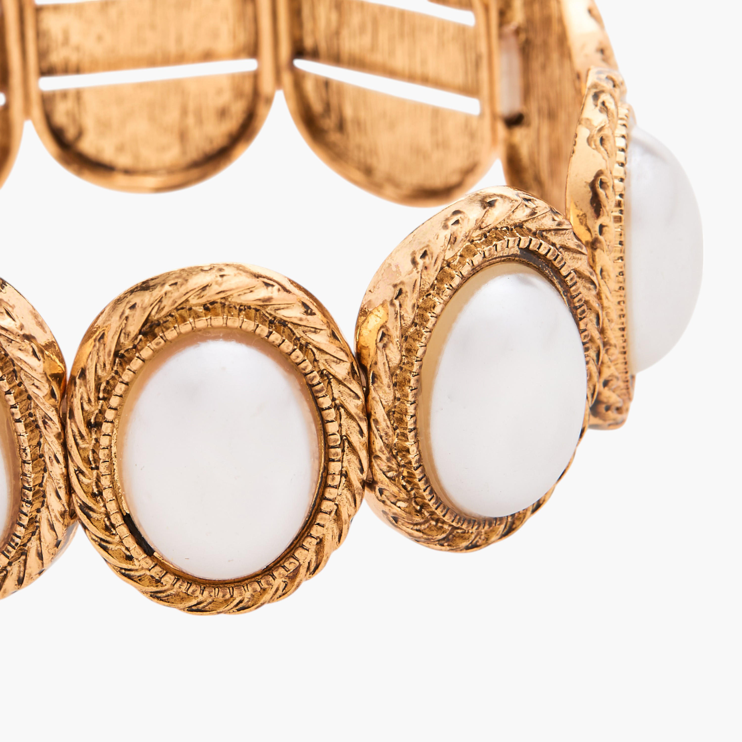 Pearl Embellished Stretchable Bracelet-women-watchesandjewellery-jewellery-banglesandbracelets-image-5