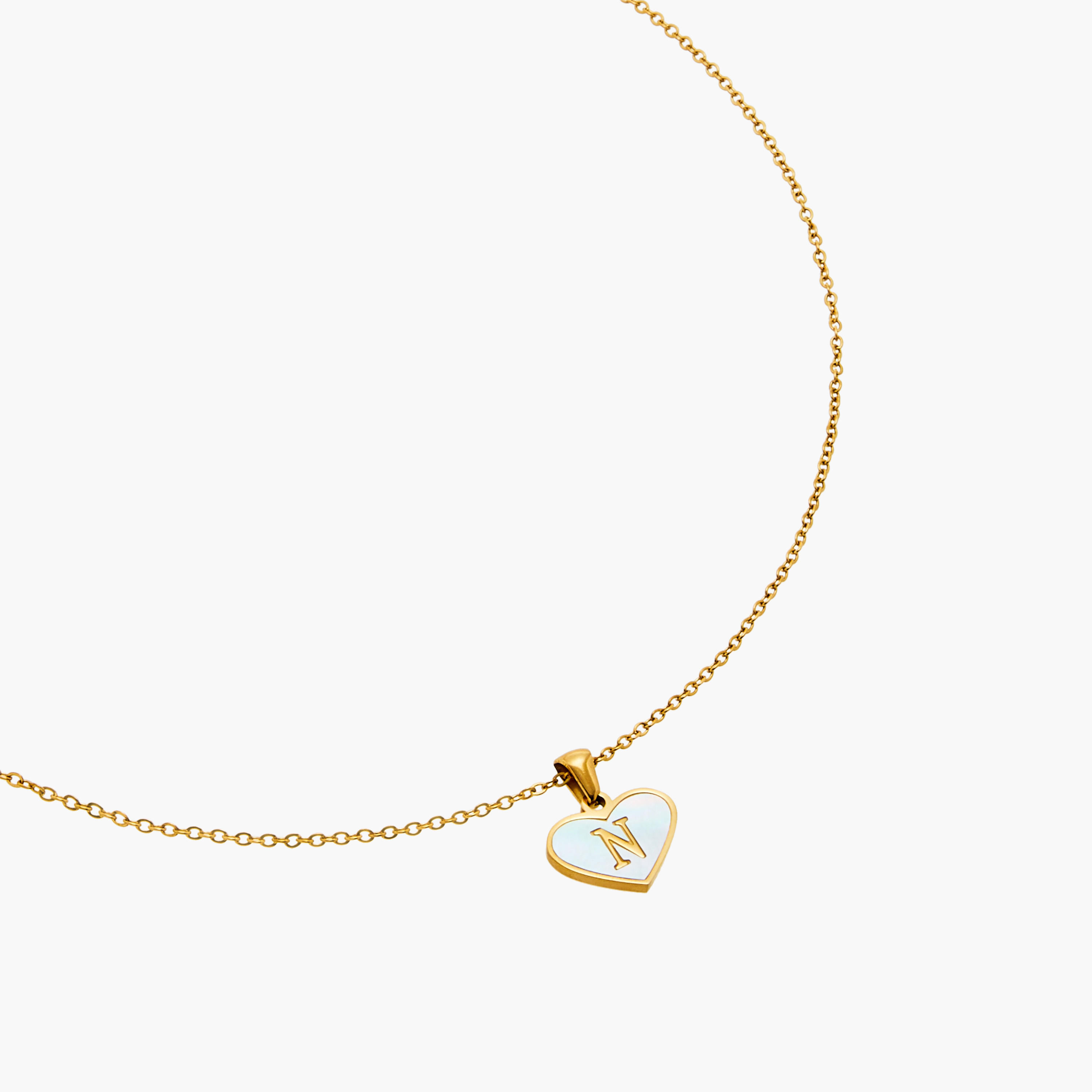 Metallic Initial N Pendant Necklace with Lobster Clasp Closure-women-watchesandjewellery-jewellery-necklacesandpendants-image-3