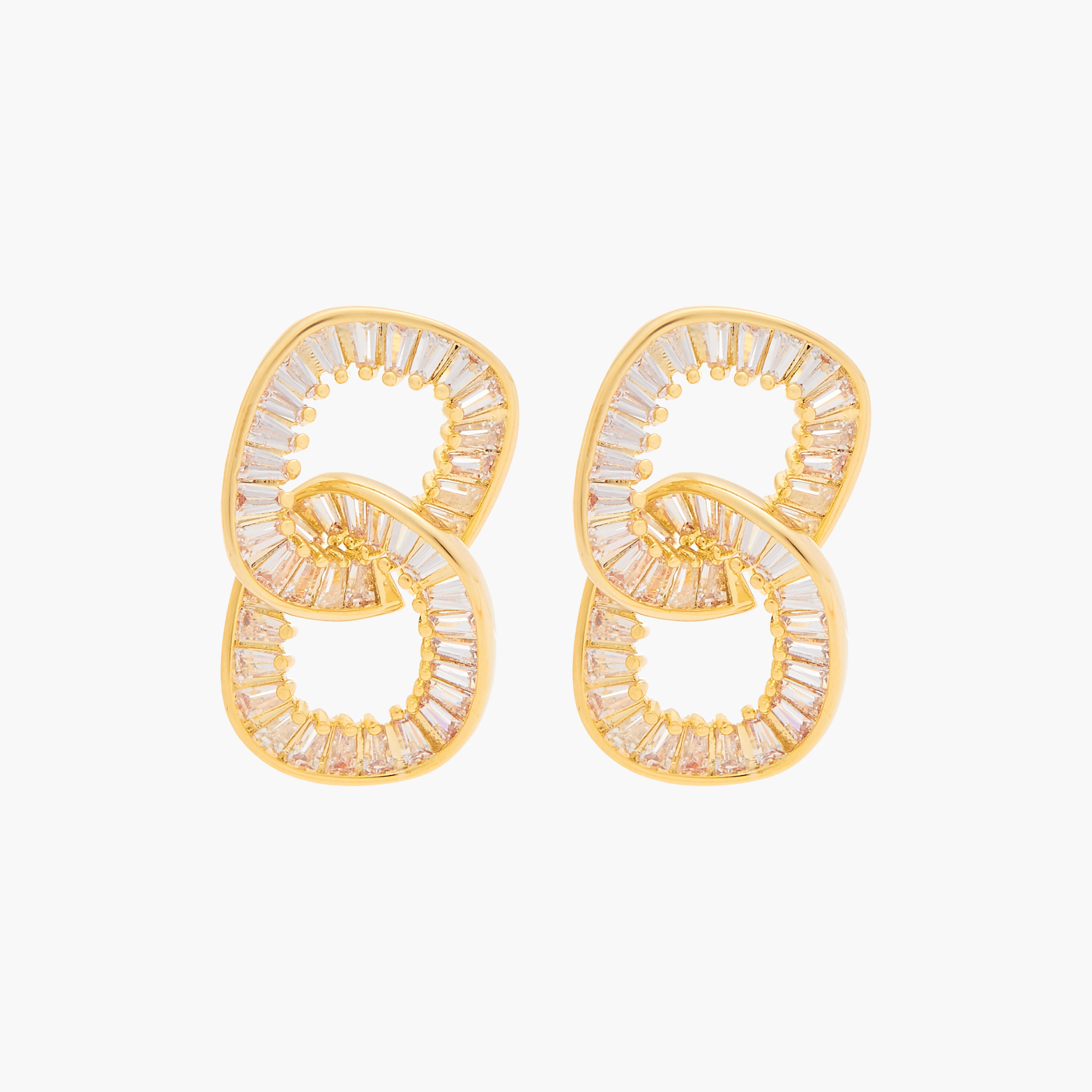 Stone Embellished Inter Loop Earrings with Pushback Closure-women-watchesandjewellery-jewellery-earrings-image-1