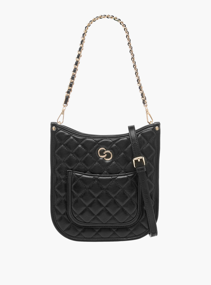 شنطة كتف مبطّنة بحزام سلسلة مضفّر وسحّاب إغلاق من سيليست-women-bagsandwallets-handbags-image-1