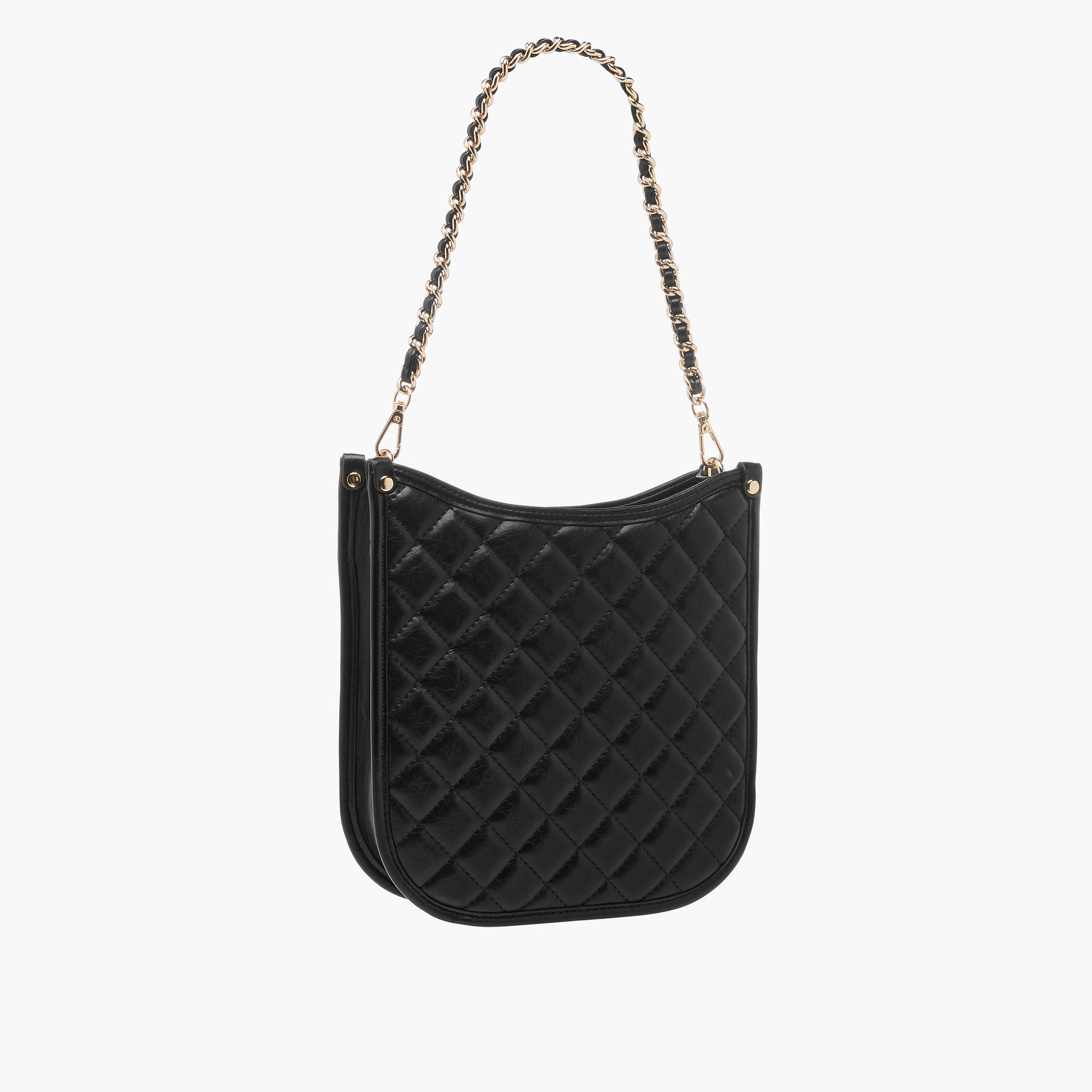 شنطة كتف مبطّنة بحزام سلسلة مضفّر وسحّاب إغلاق من سيليست-women-bagsandwallets-handbags-image-3