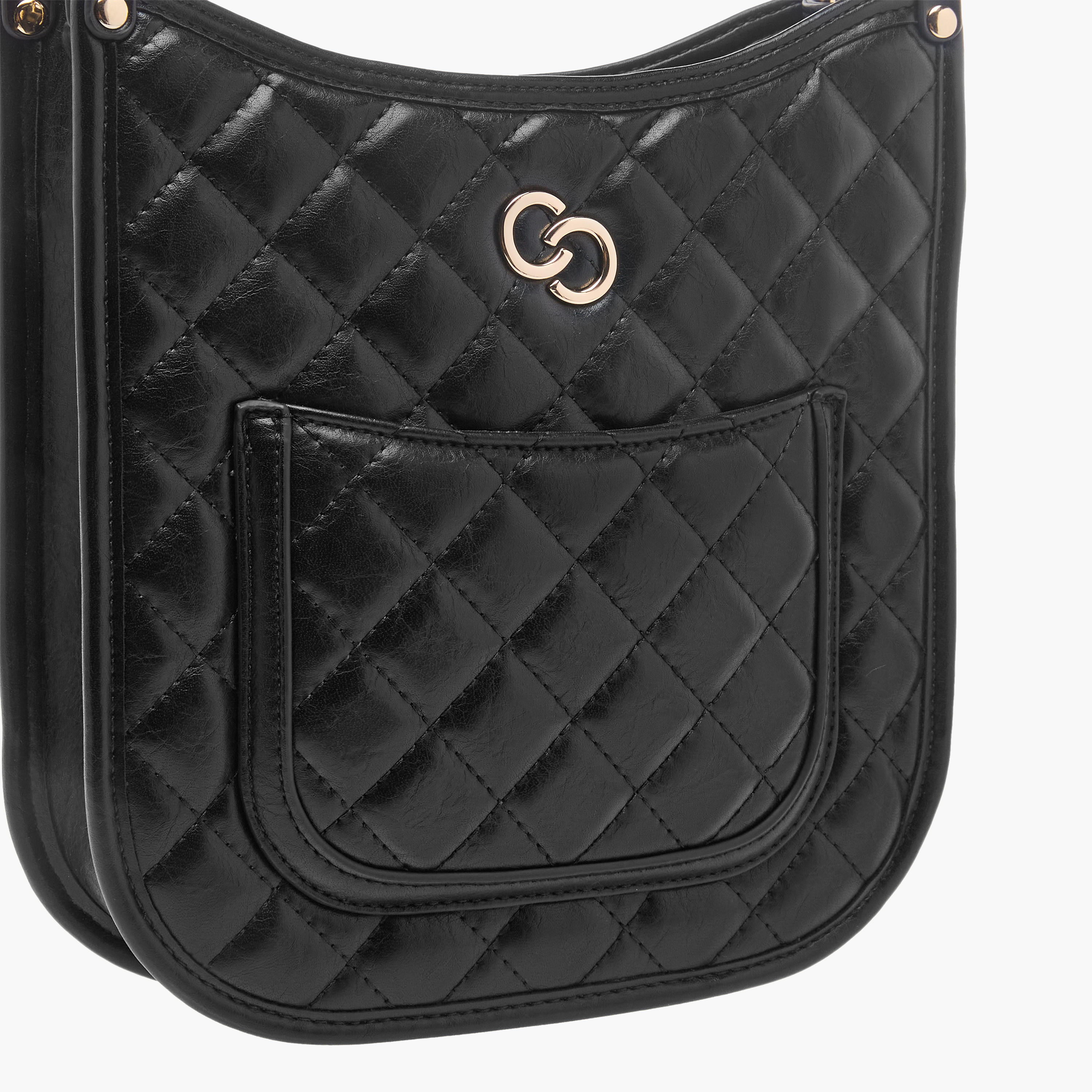 Celeste Quilted Shoulder Bag with Zip Closure and Chain Braided Strap-women-bagsandwallets-handbags-image-4