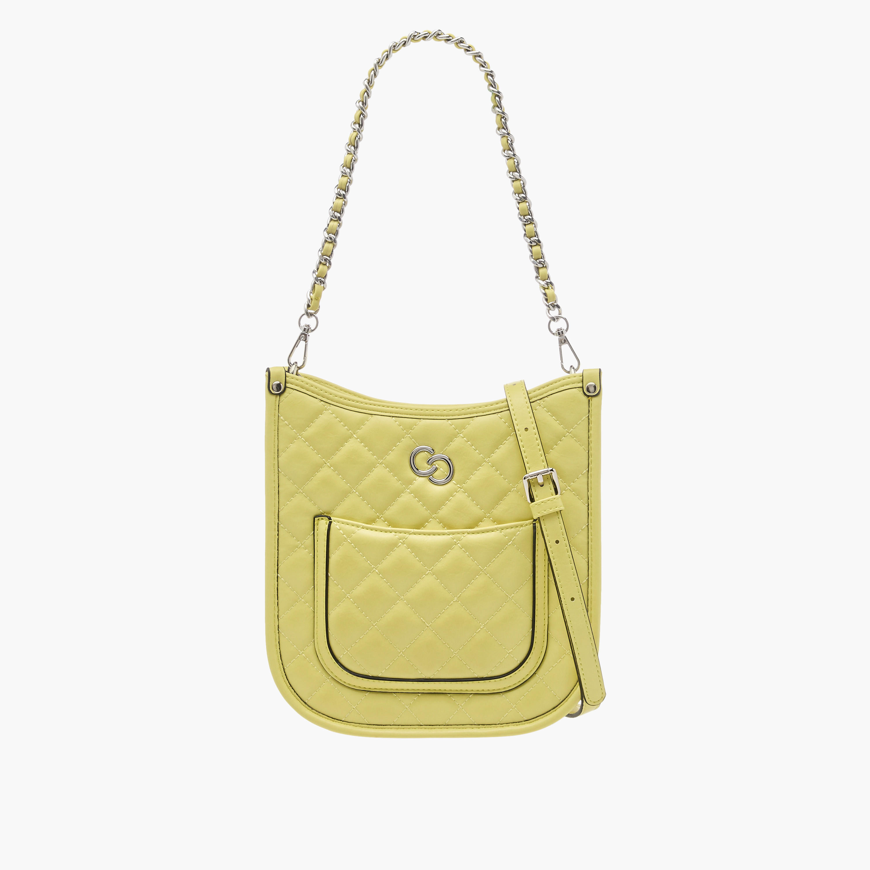 Celeste Quilted Shoulder Bag with Zip Closure and Chain Braided Strap-women-bagsandwallets-handbags-image-1