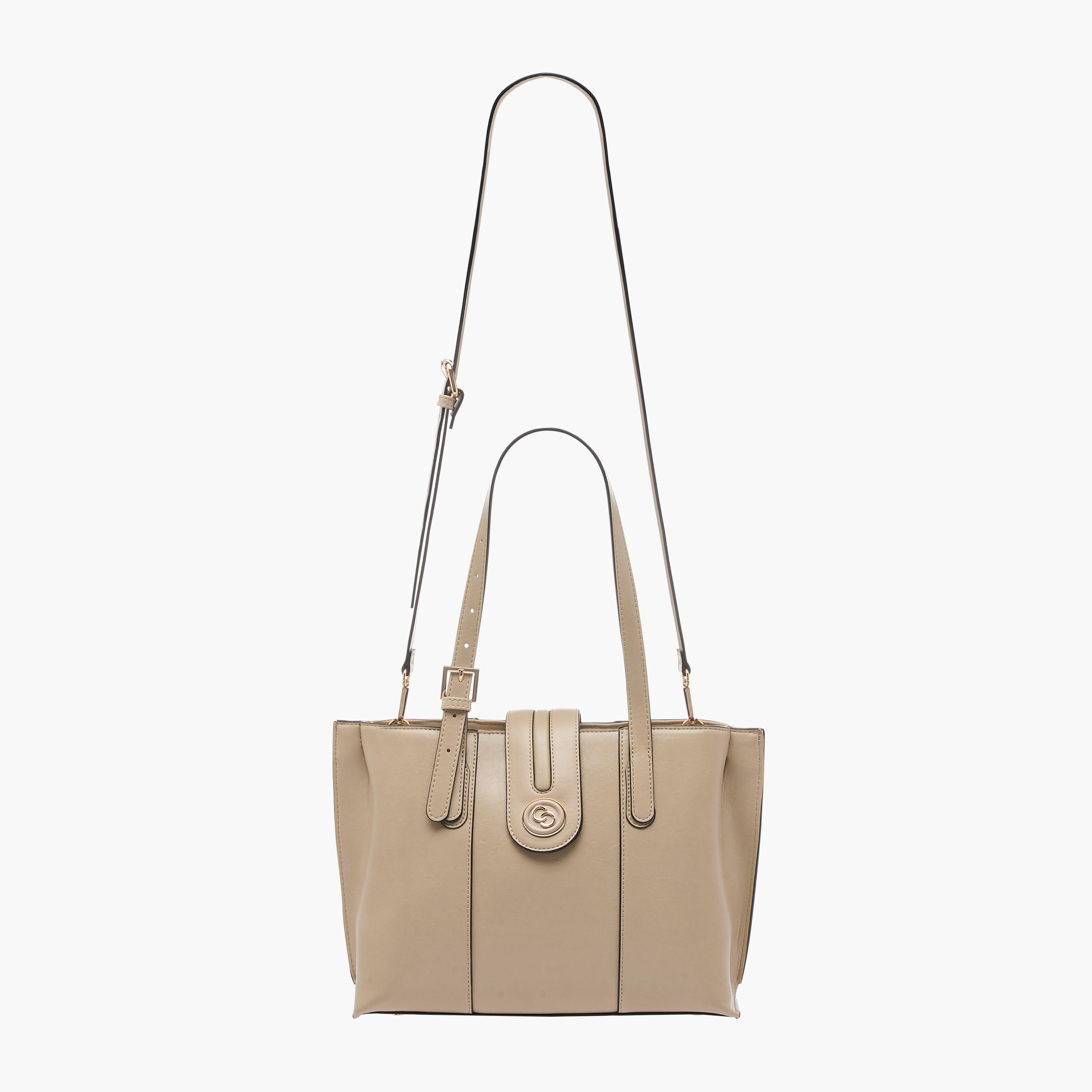 Celeste Solid Tote Bag with Double Handle and Zip Closure-women-bagsandwallets-handbags-image-2