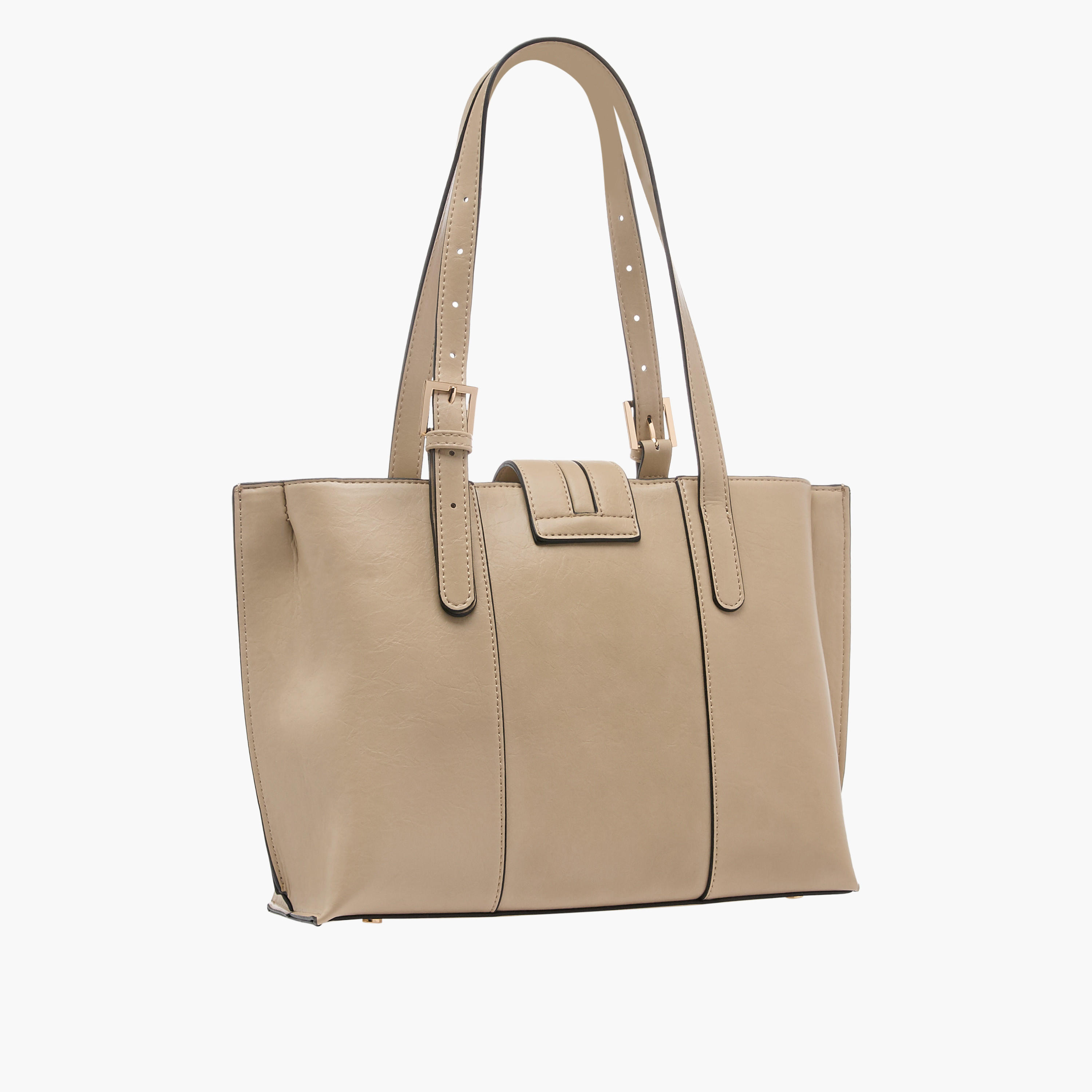 Celeste Solid Tote Bag with Double Handle and Zip Closure-women-bagsandwallets-handbags-image-3