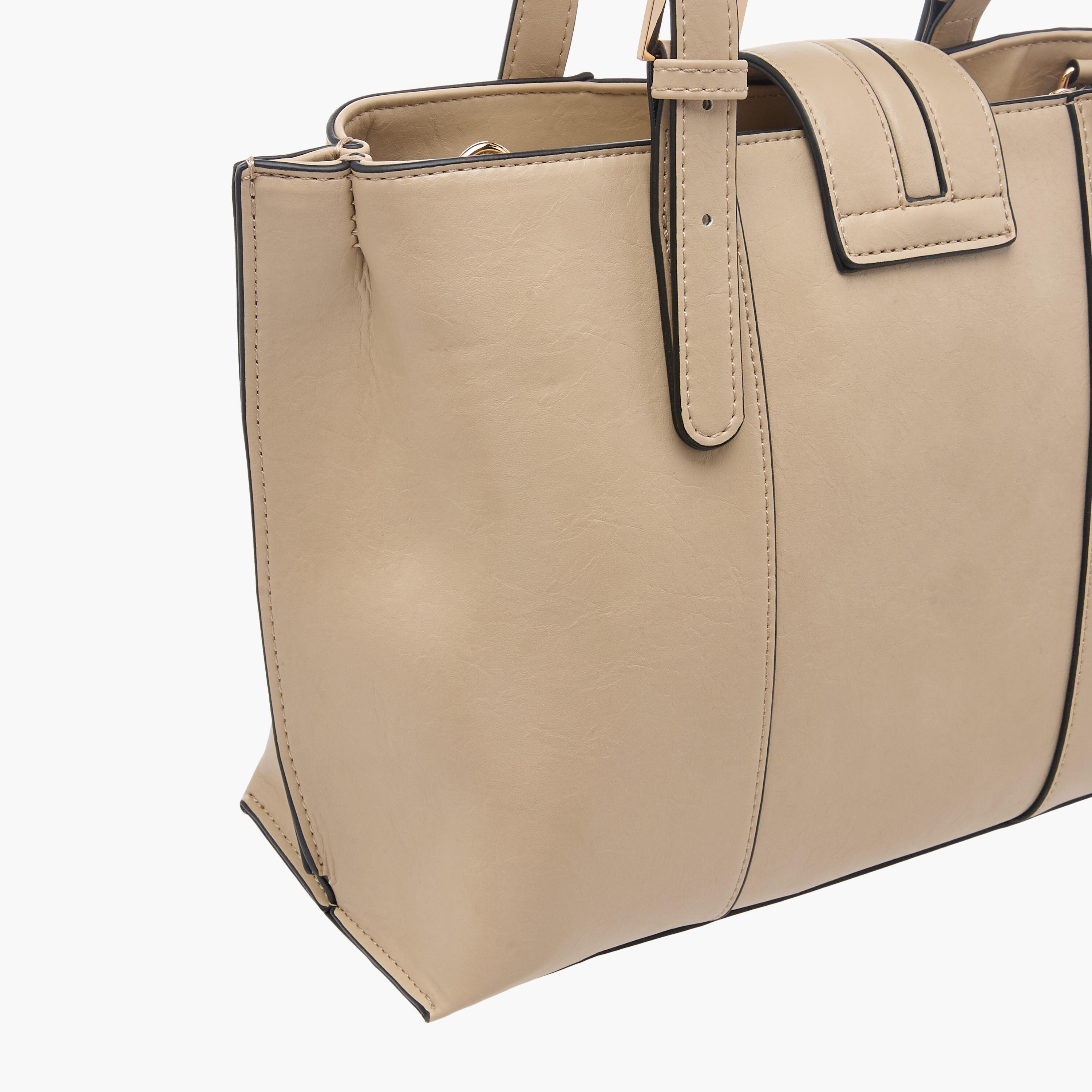 Celeste Solid Tote Bag with Double Handle and Zip Closure-women-bagsandwallets-handbags-image-5