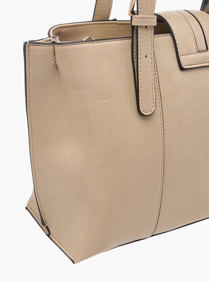 Celeste Solid Tote Bag with Double Handle and Zip Closure-women-bagsandwallets-handbags-image-5