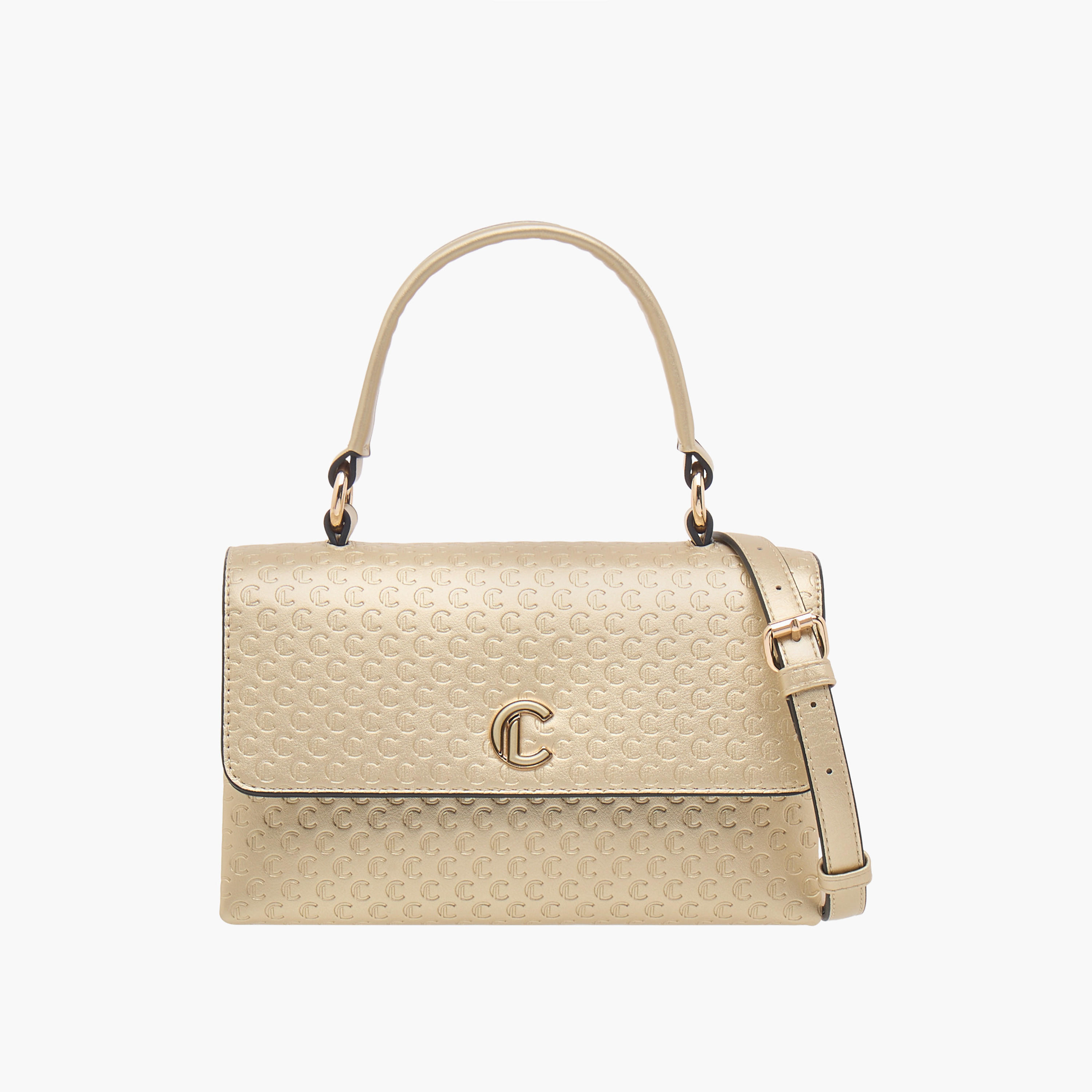 شنطة ساتشيل بنقوش مونوجرام وزر إغلاق من لي كونفورت-women-bagsandwallets-handbags-image-1