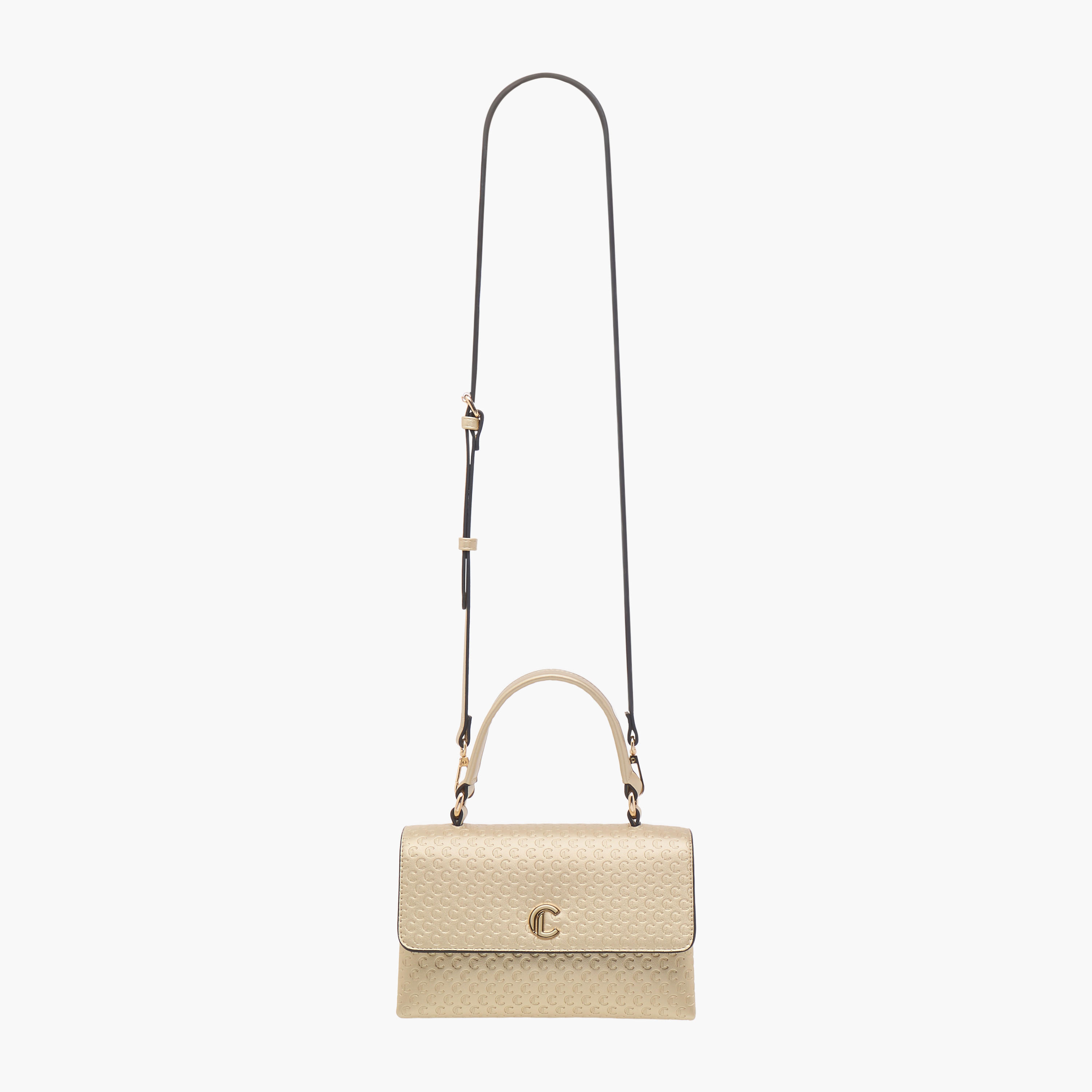 شنطة ساتشيل بنقوش مونوجرام وزر إغلاق من لي كونفورت-women-bagsandwallets-handbags-image-2