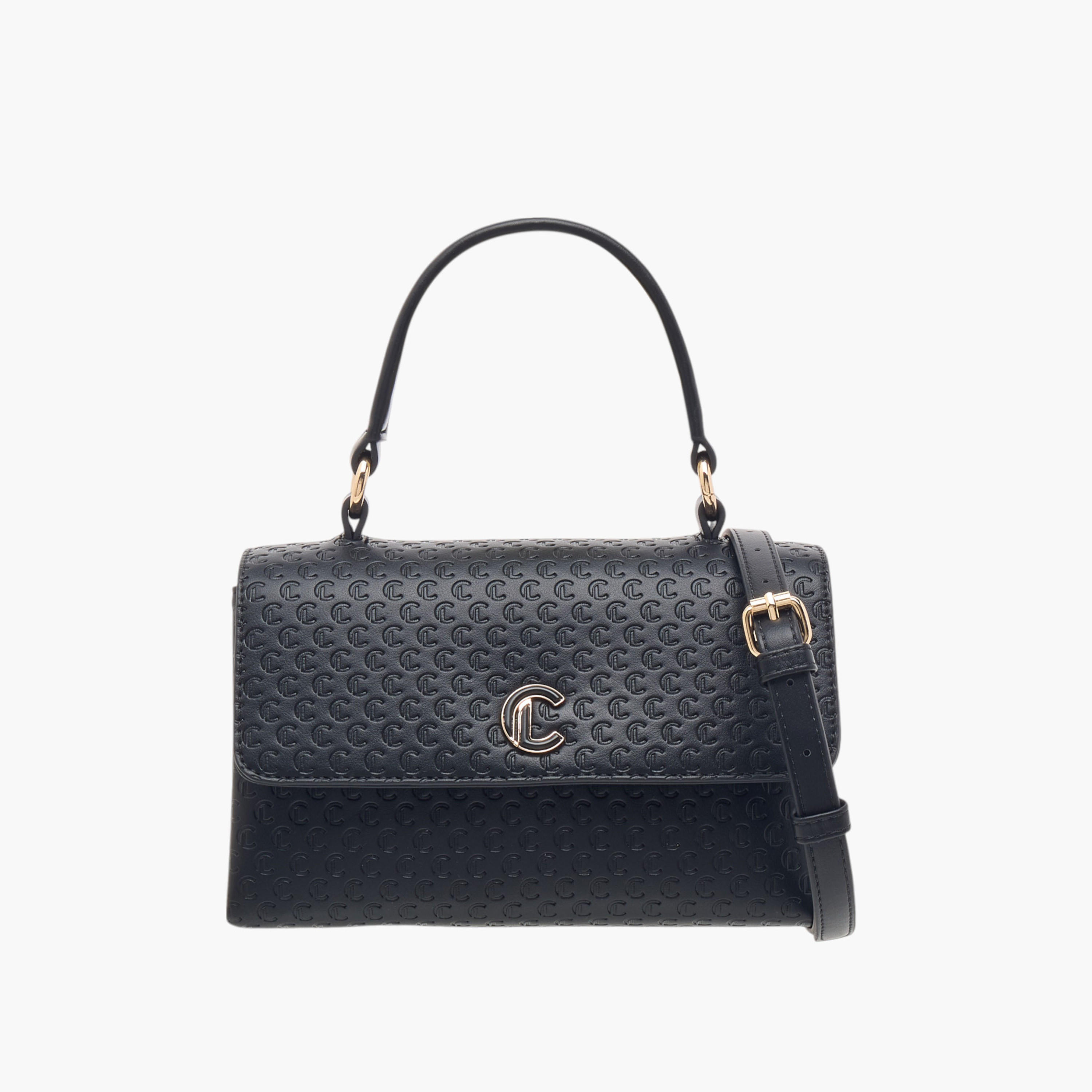 شنطة ساتشيل بنقوش مونوجرام وزر إغلاق من لي كونفورت-women-bagsandwallets-handbags-image-1