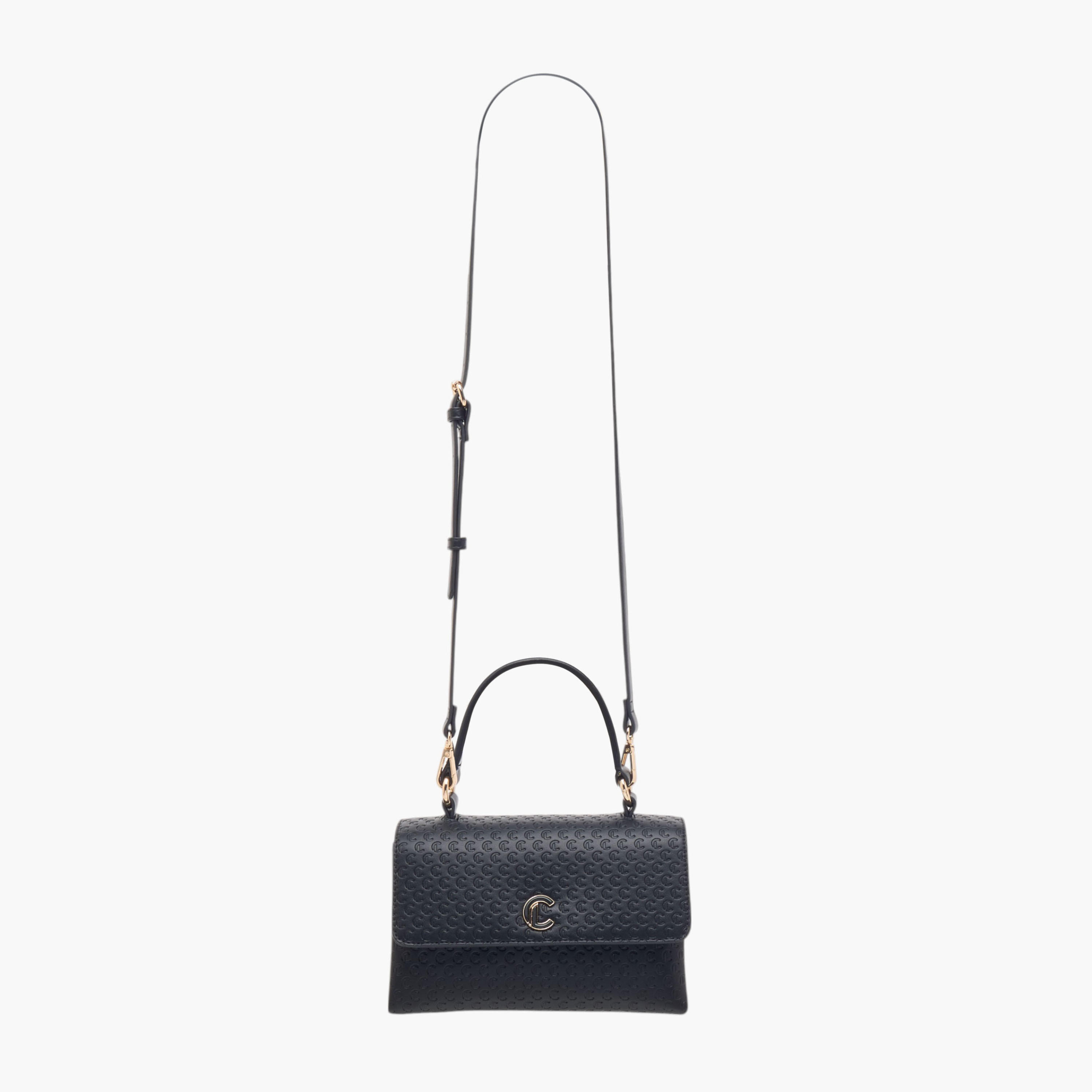 شنطة ساتشيل بنقوش مونوجرام وزر إغلاق من لي كونفورت-women-bagsandwallets-handbags-image-2