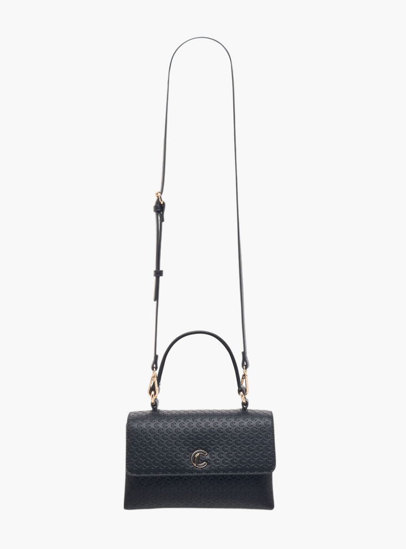 شنطة ساتشيل بنقوش مونوجرام وزر إغلاق من لي كونفورت-women-bagsandwallets-handbags-image-2