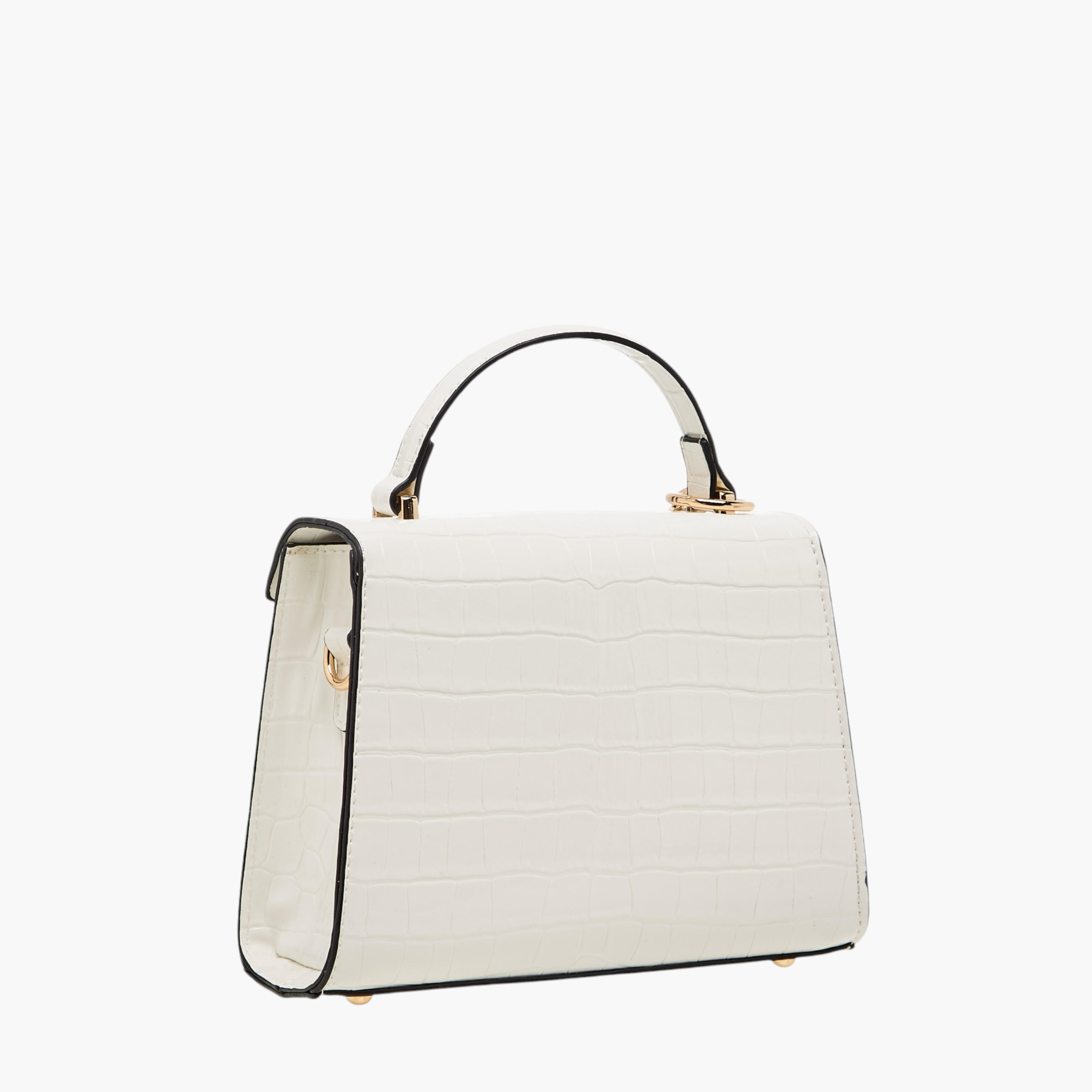 شنطة ساتشيل بارزة الملمس بحزام قابل للفصل وطية إغلاق من إيل-women-bagsandwallets-handbags-image-3