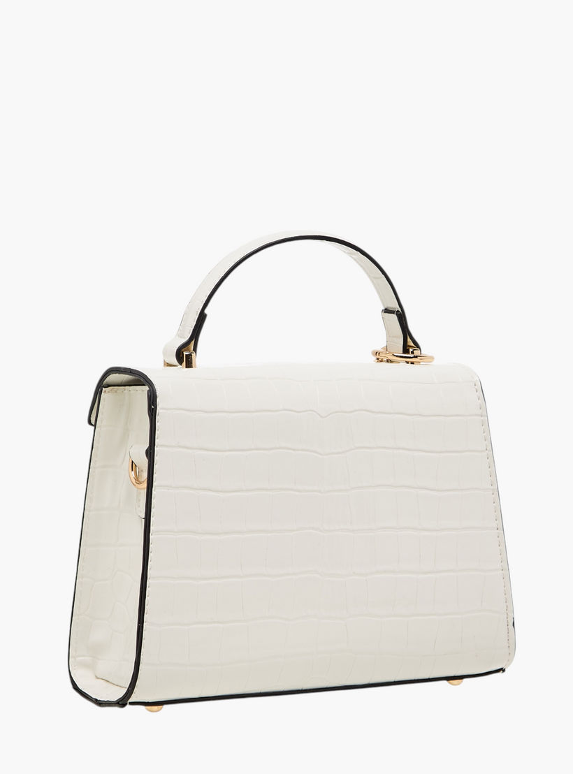 شنطة ساتشيل بارزة الملمس بحزام قابل للفصل وطية إغلاق من إيل-women-bagsandwallets-handbags-image-3