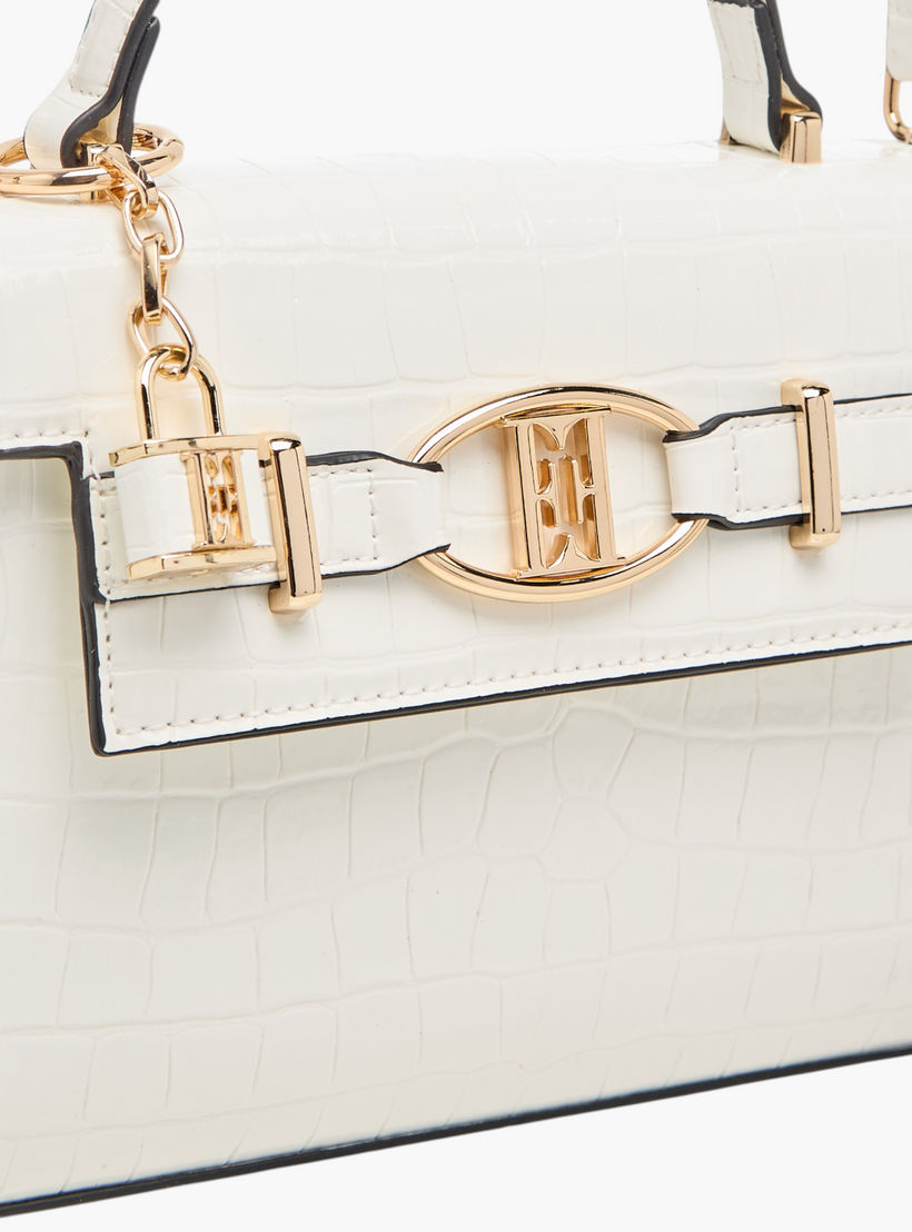 شنطة ساتشيل بارزة الملمس بحزام قابل للفصل وطية إغلاق من إيل-women-bagsandwallets-handbags-image-4