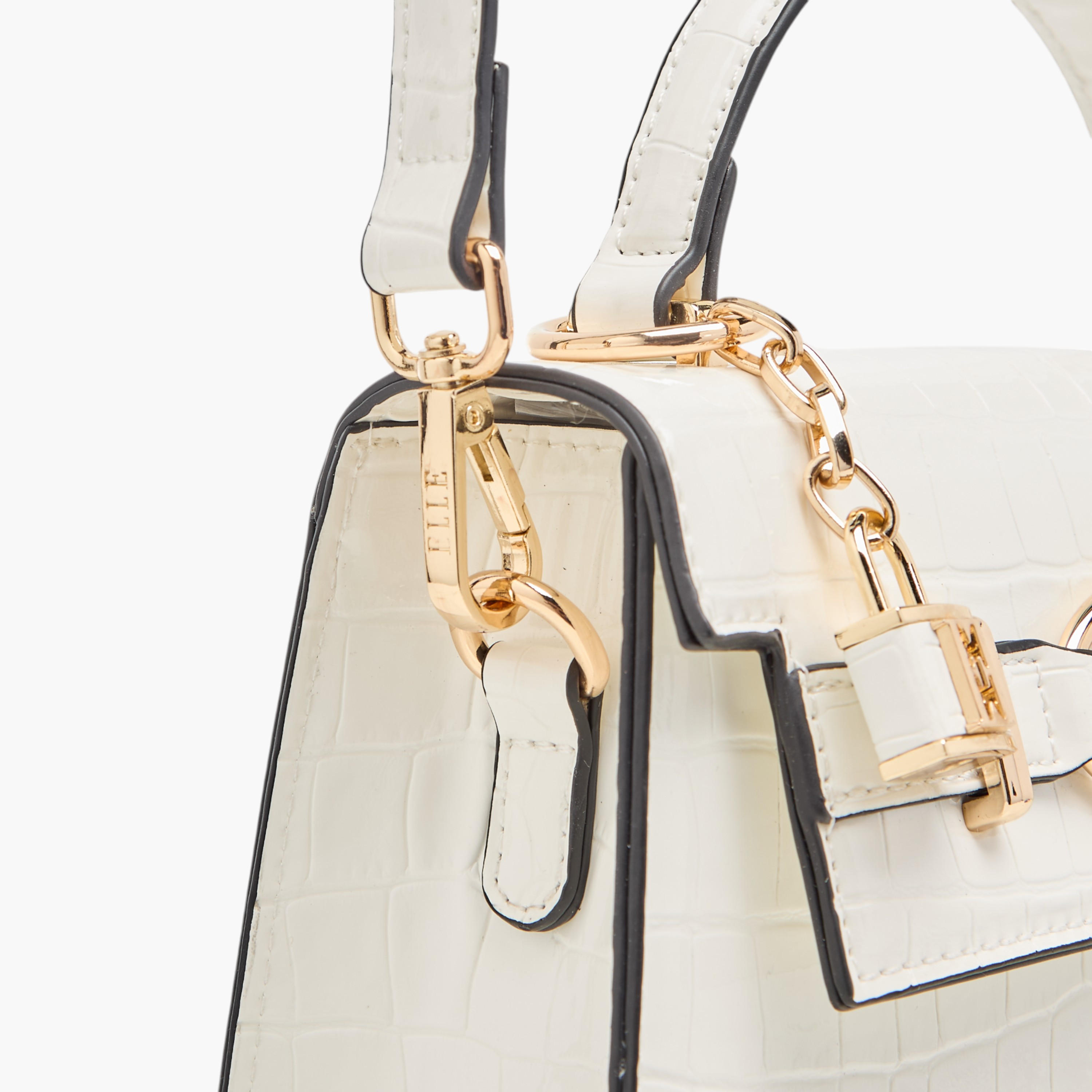 شنطة ساتشيل بارزة الملمس بحزام قابل للفصل وطية إغلاق من إيل-women-bagsandwallets-handbags-image-5