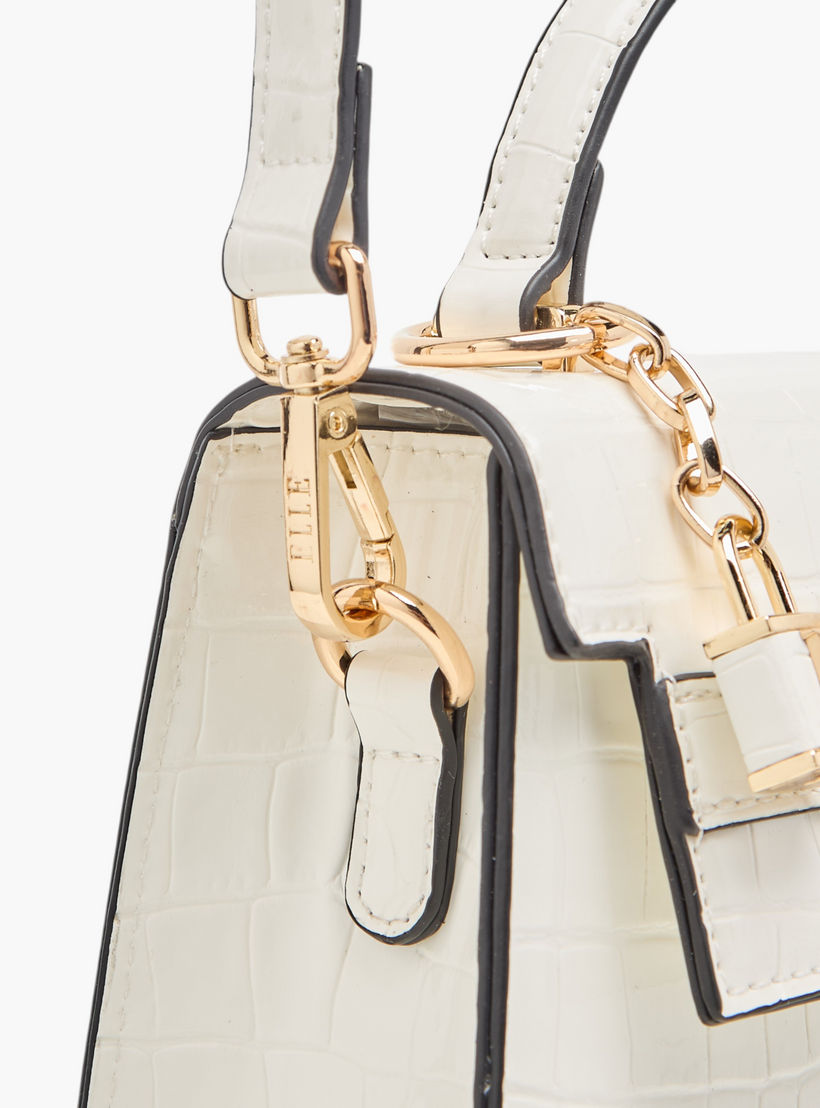 شنطة ساتشيل بارزة الملمس بحزام قابل للفصل وطية إغلاق من إيل-women-bagsandwallets-handbags-image-5