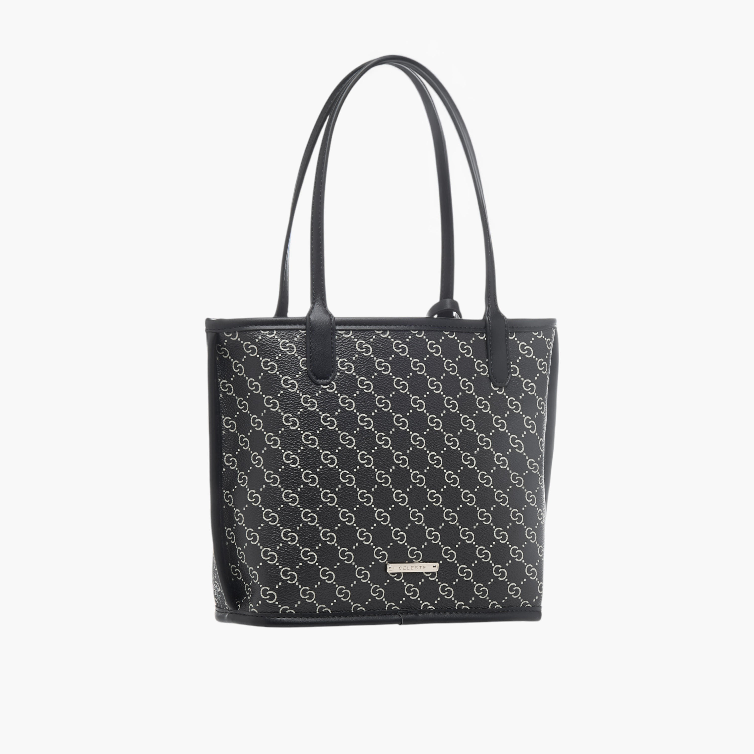 Celeste All-Over Monogram Print Tote Bag with Double Handle and Pouch-women-bagsandwallets-handbags-image-9