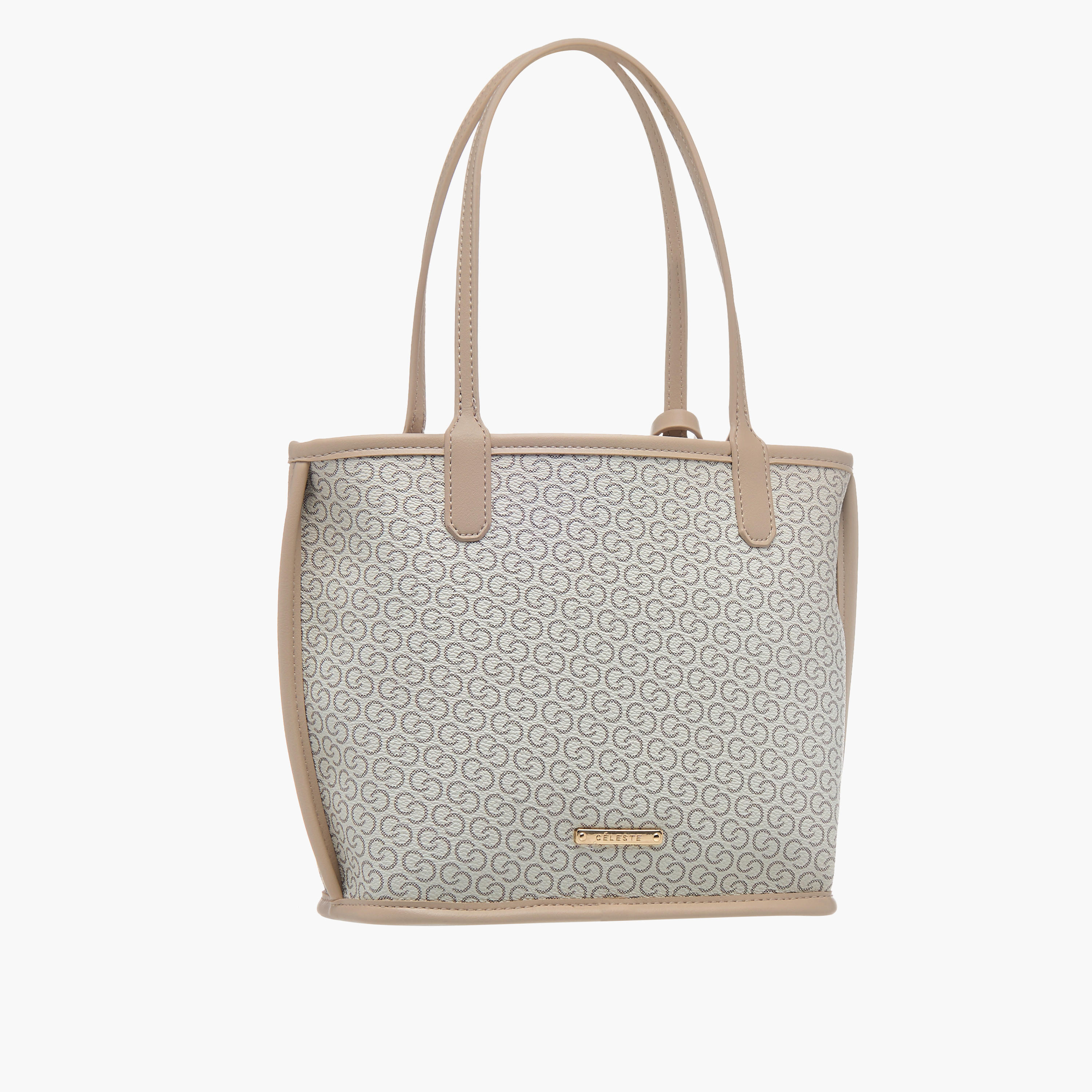 Celeste All-Over Monogram Print Tote Bag with Double Handle and Pouch-women-bagsandwallets-handbags-image-4