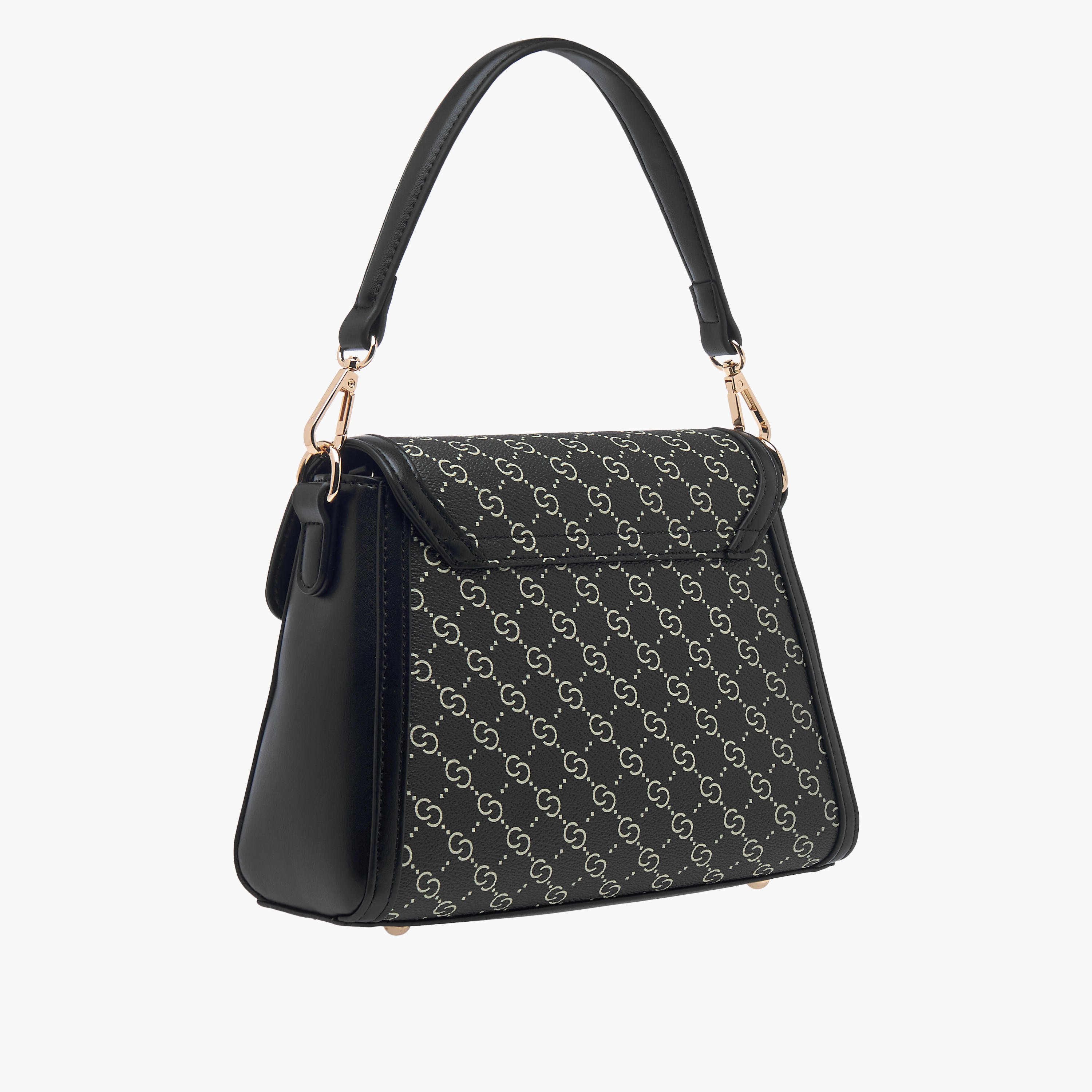 شنطة كتف بحزام قابل للتعديل وسحاب إغلاق وطبعات مونوجرام وقفل ملتوي من سيليست-women-bagsandwallets-handbags-image-3