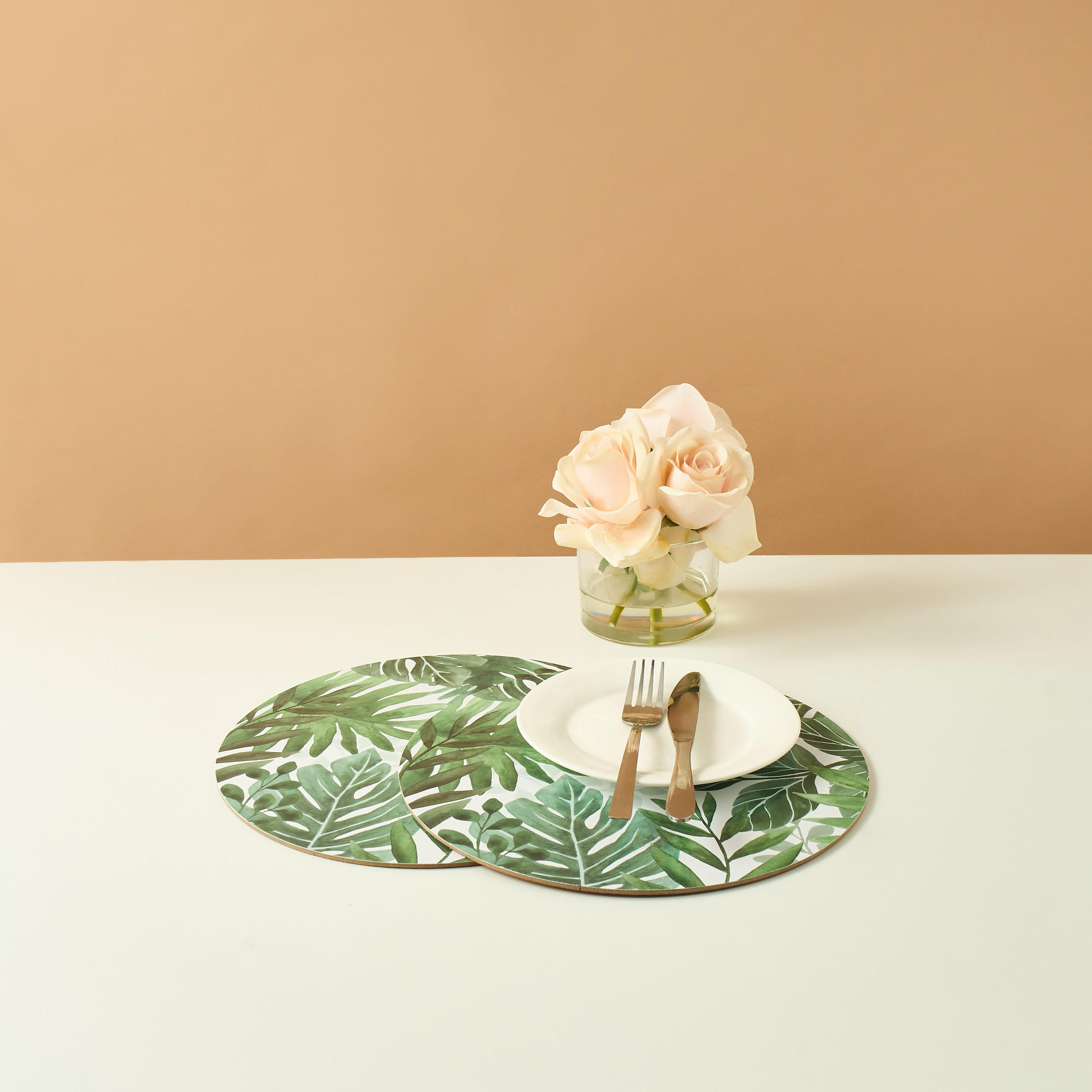 طقم لبادات صحون فلين بطبعات أوراق الشجر قطعتين - 30 سم-household-decor-decorativeobjectsandsculptures-image-1