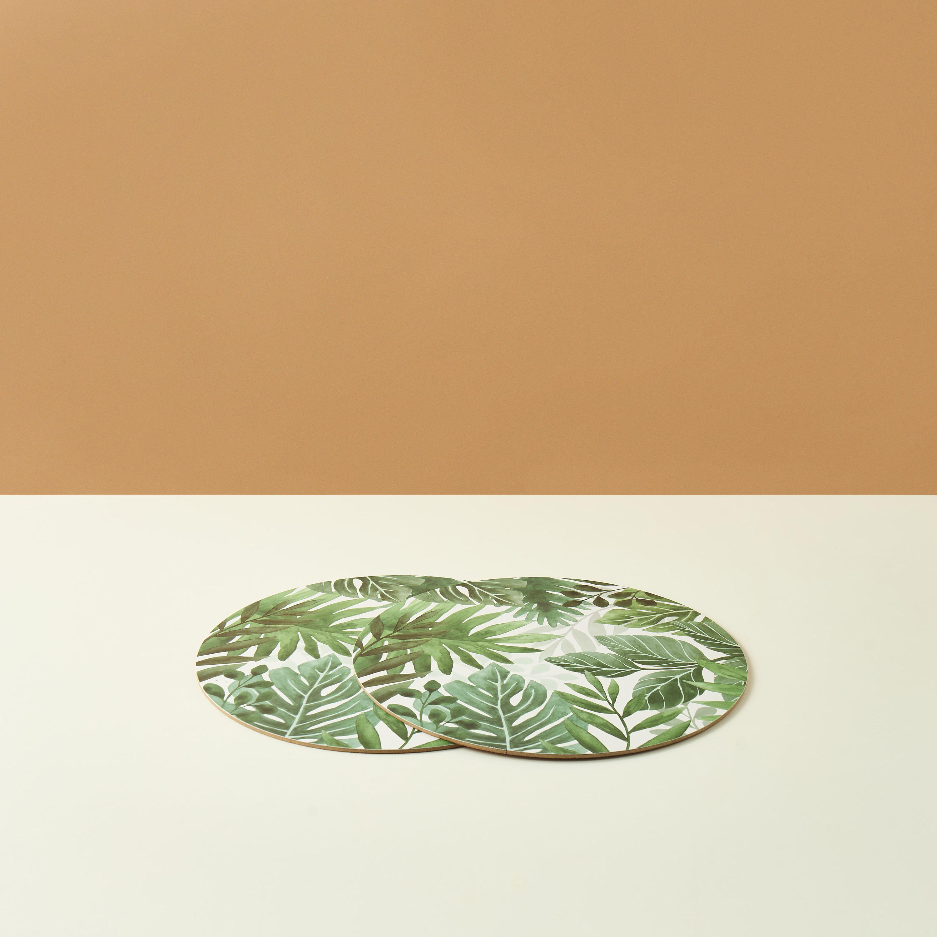طقم لبادات صحون فلين بطبعات أوراق الشجر قطعتين - 30 سم-household-decor-decorativeobjectsandsculptures-image-2