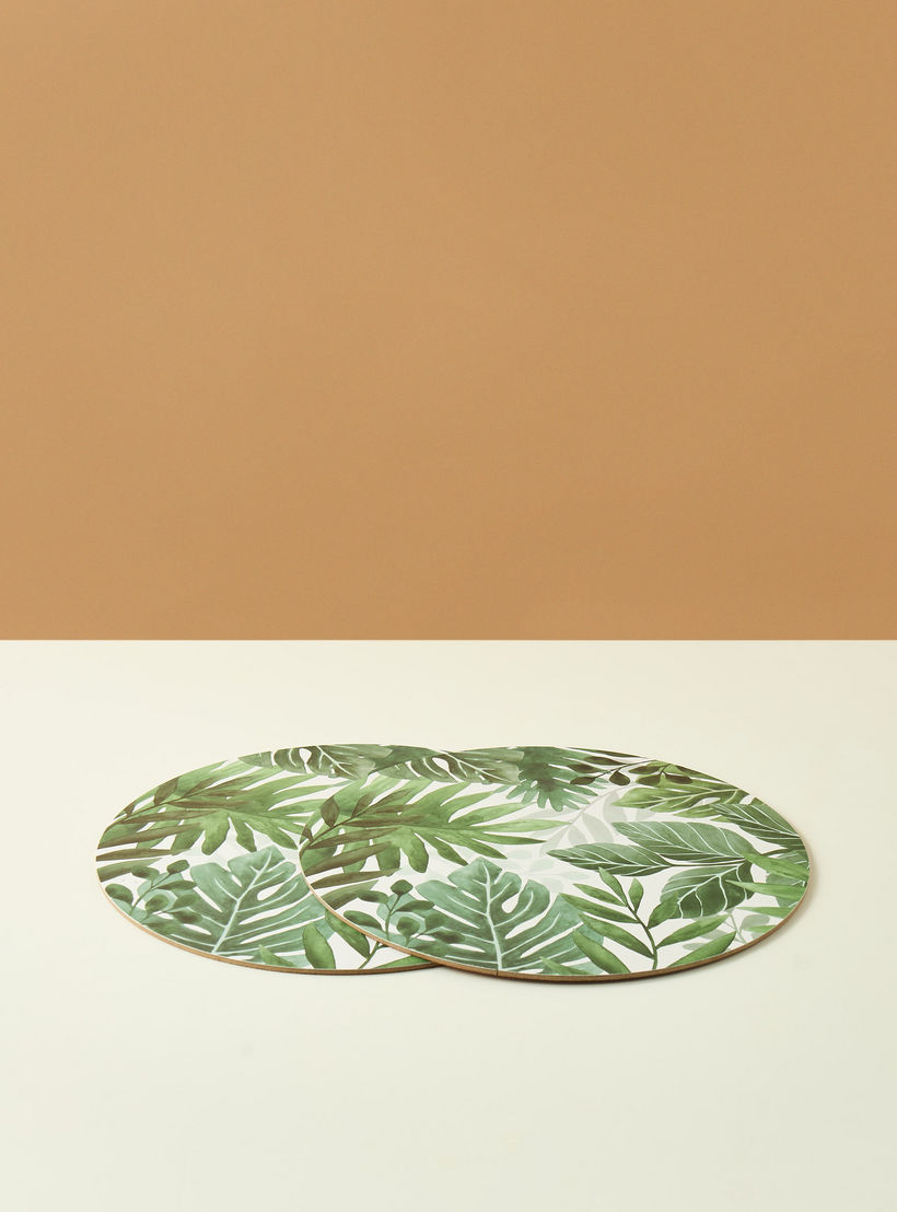 طقم لبادات صحون فلين بطبعات أوراق الشجر قطعتين - 30 سم-household-decor-decorativeobjectsandsculptures-image-2