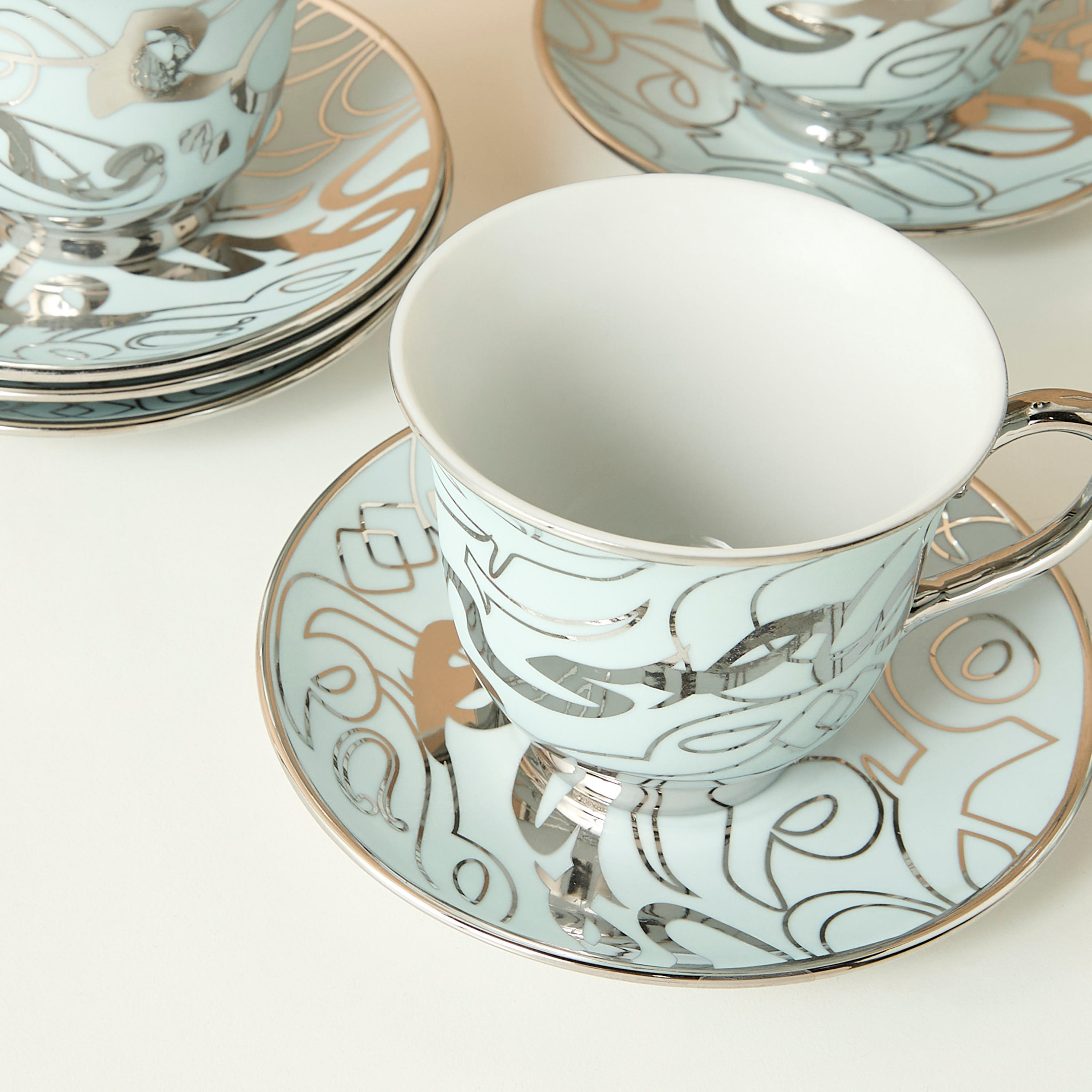 Calligraphy Printed 13-Piece Porcelain Tea Set-household-dining-teaandcoffee-teaandcoffeesets-image-3