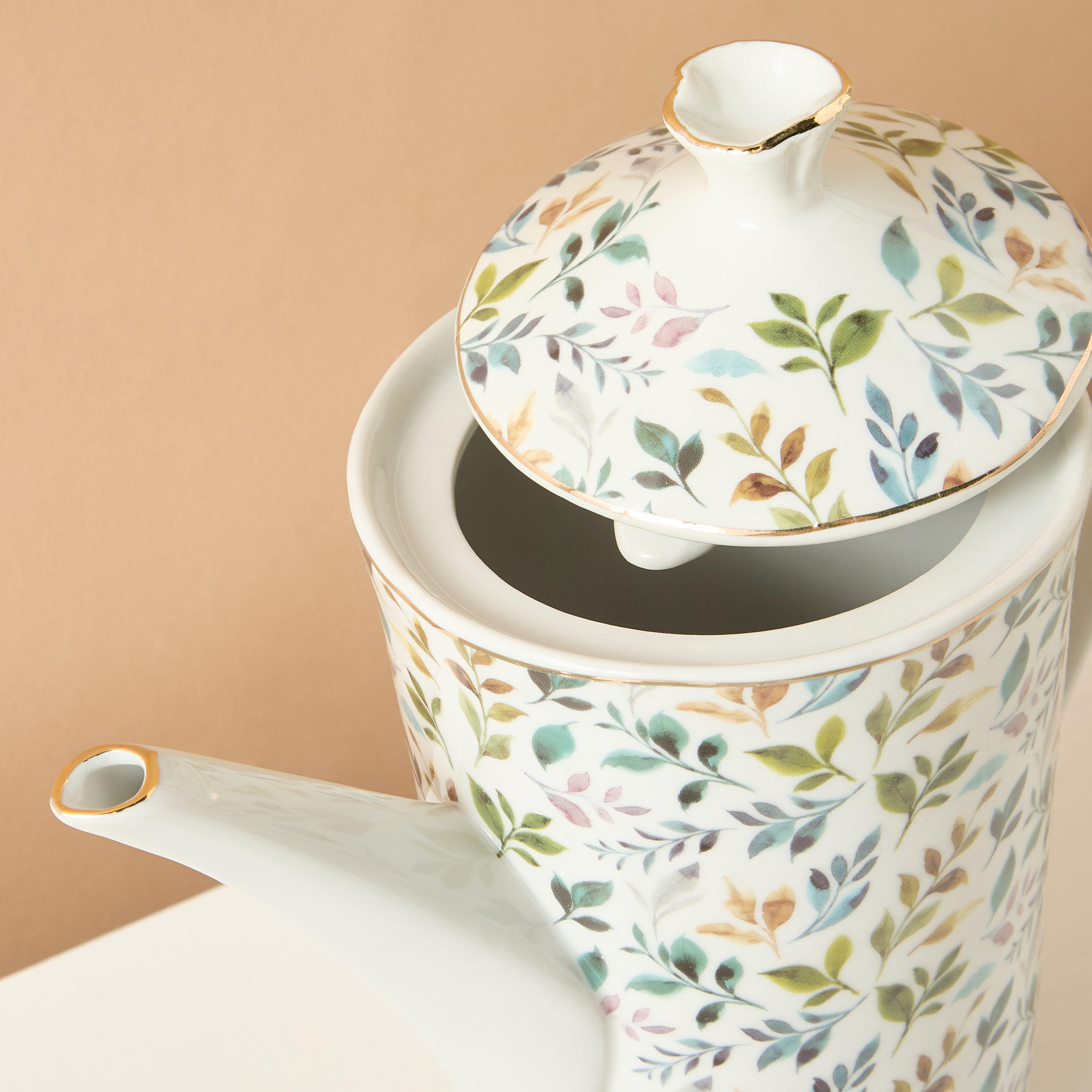 Botanic 13-Piece Leaf Print Porcelain Cup and Saucer Set-household-dining-teaandcoffee-teaandcoffeesets-image-2