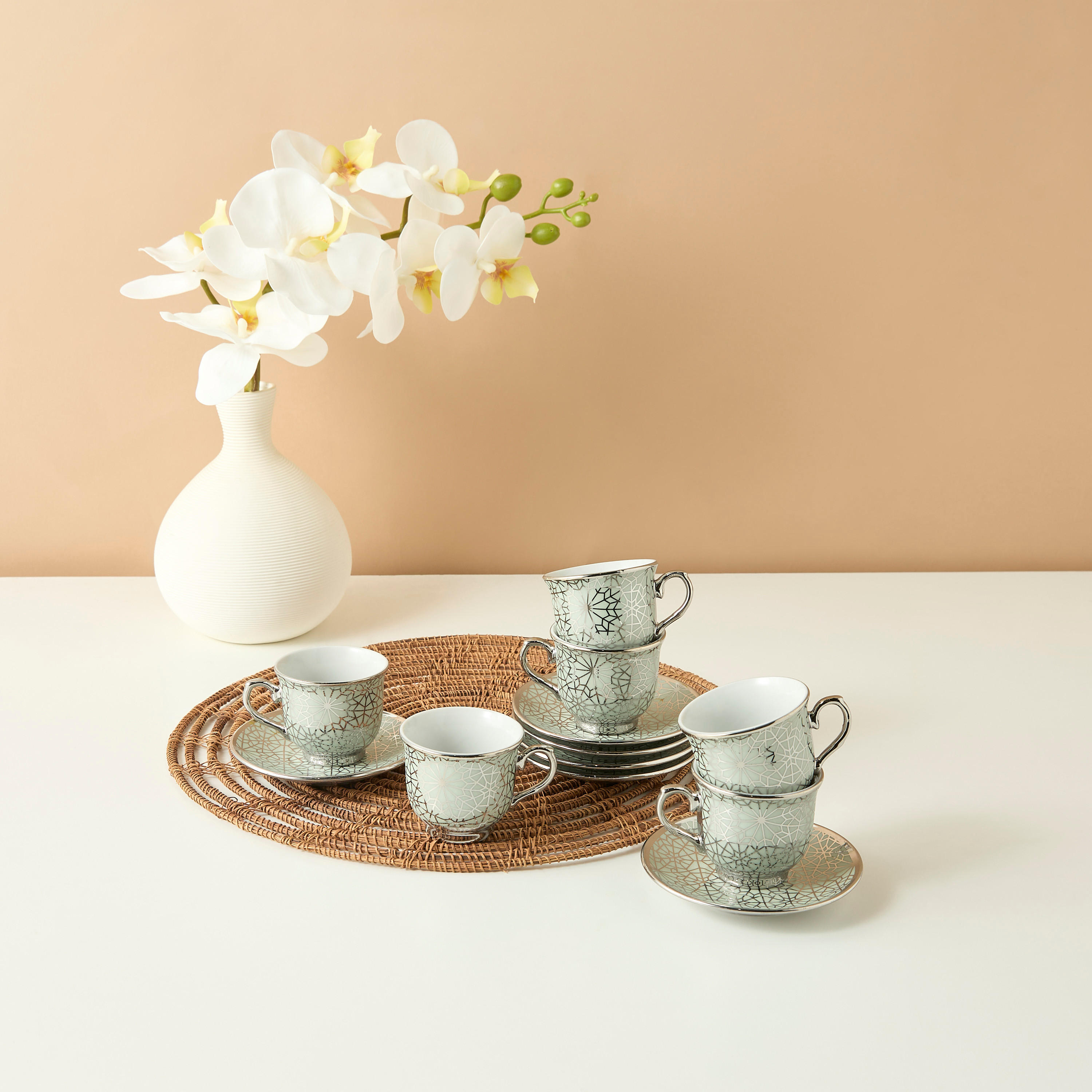 Geo 12-Piece Porcelain Coffee Set - 90 ml-household-dining-teaandcoffee-teaandcoffeesets-image-1