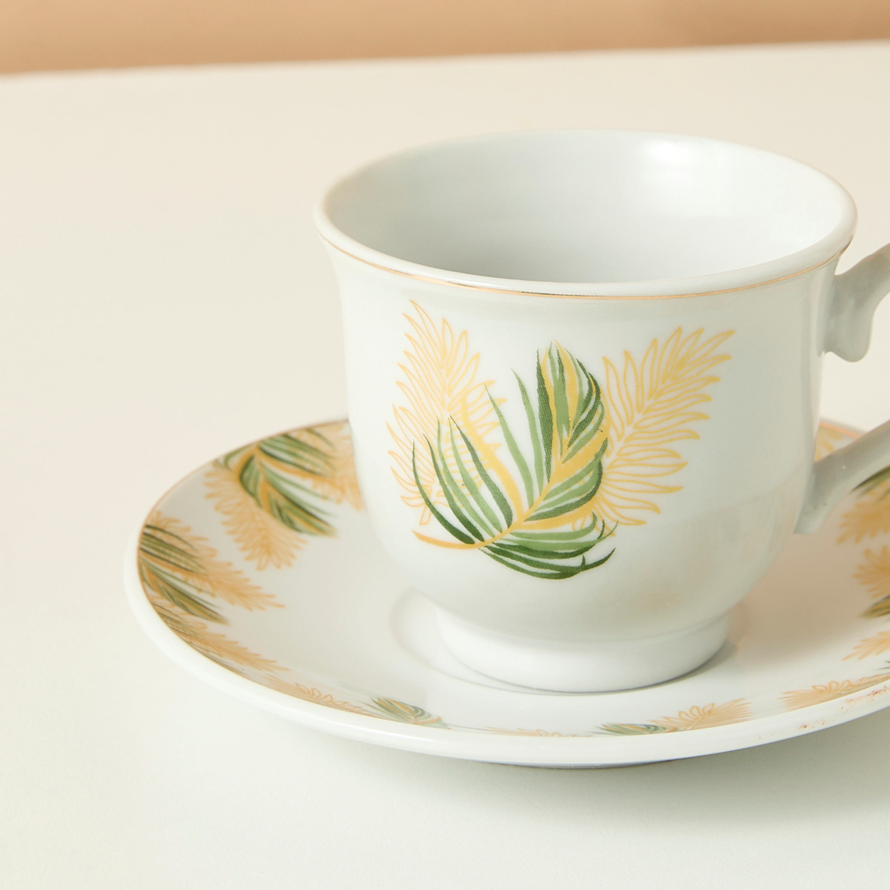 Palm 12-Piece Printed Porcelain Coffee Set-household-dining-teaandcoffee-teaandcoffeesets-image-2