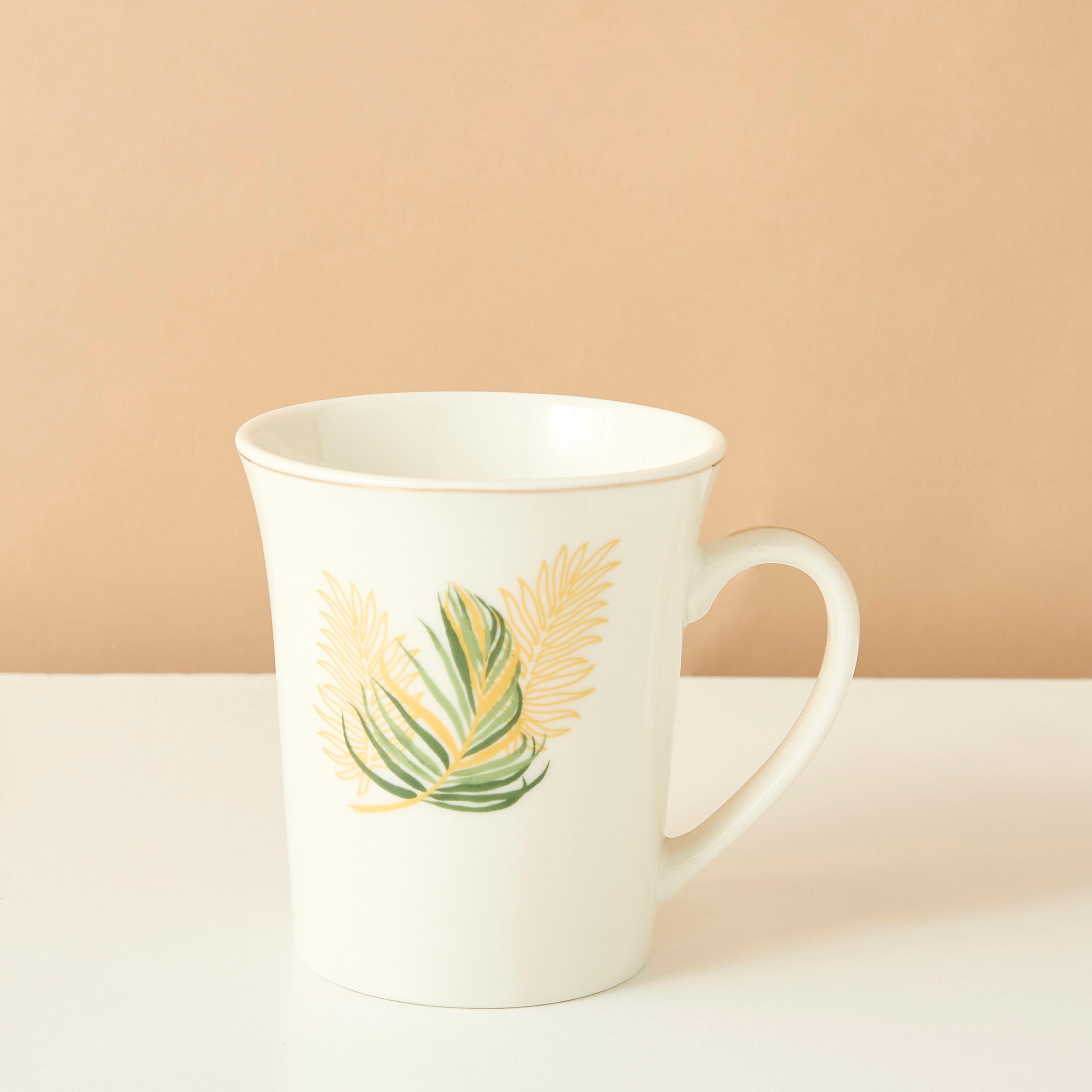 Palm Print New Bone China Mug with Handle-household-dining-teaandcoffee-mugsandcups-image-2