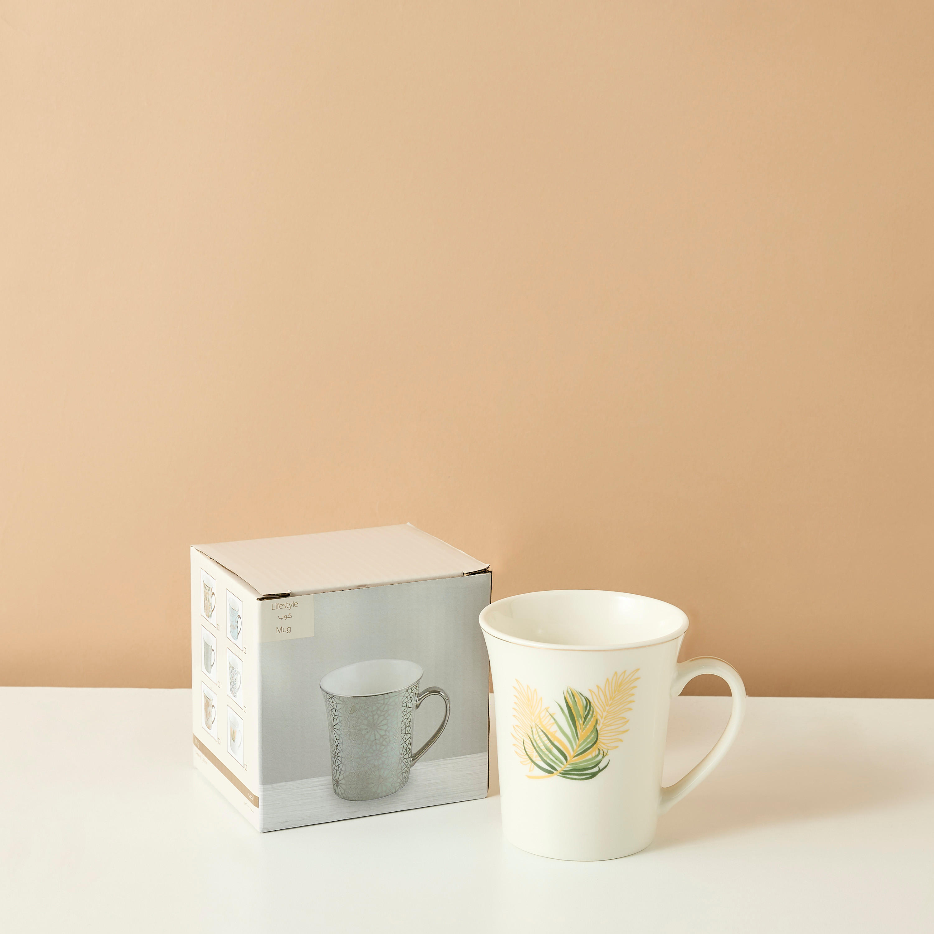 Palm Print New Bone China Mug with Handle-household-dining-teaandcoffee-mugsandcups-image-4