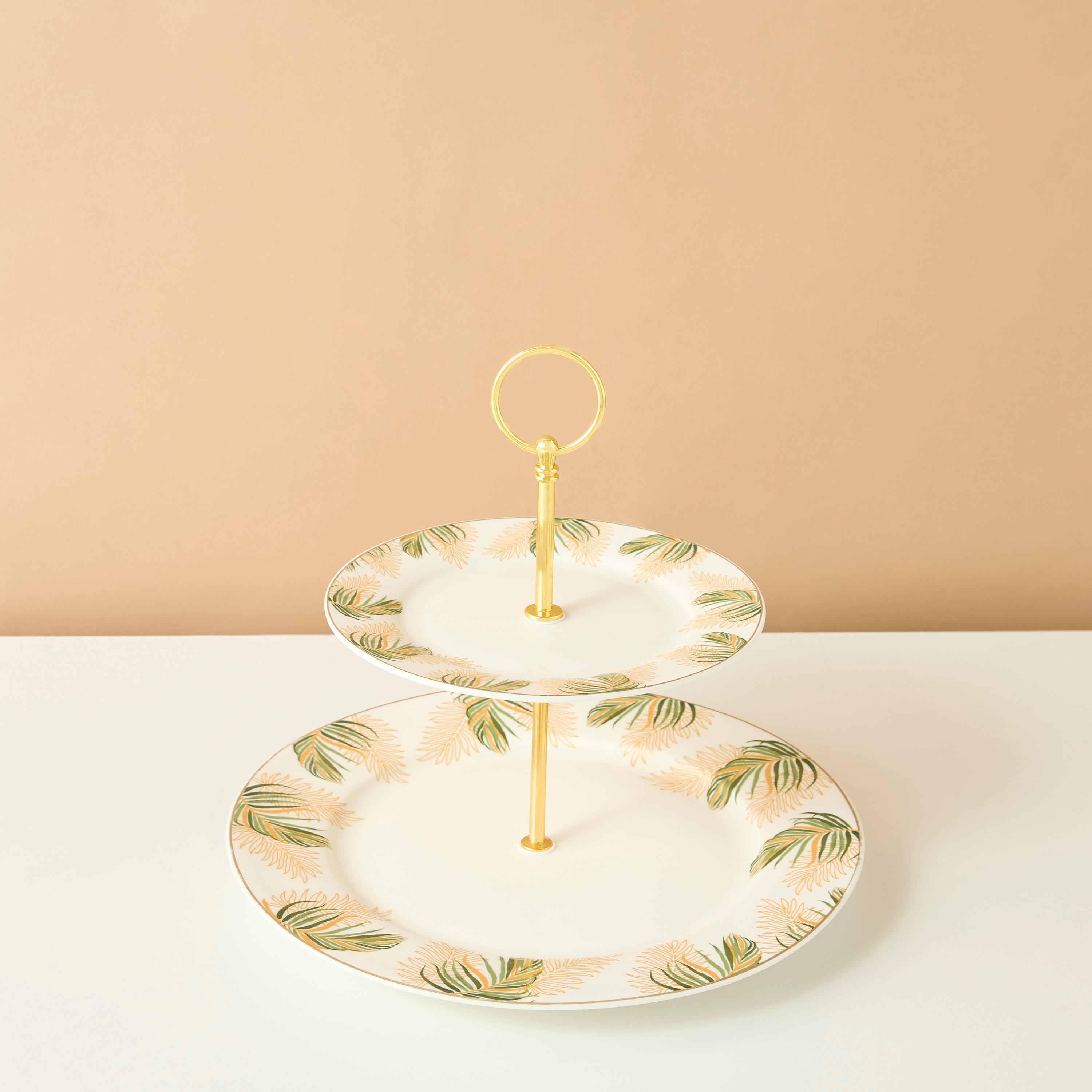 Palm Print 2-Tier Cake Stand - 27 cms-household-dining-serveware-cakestands-image-2