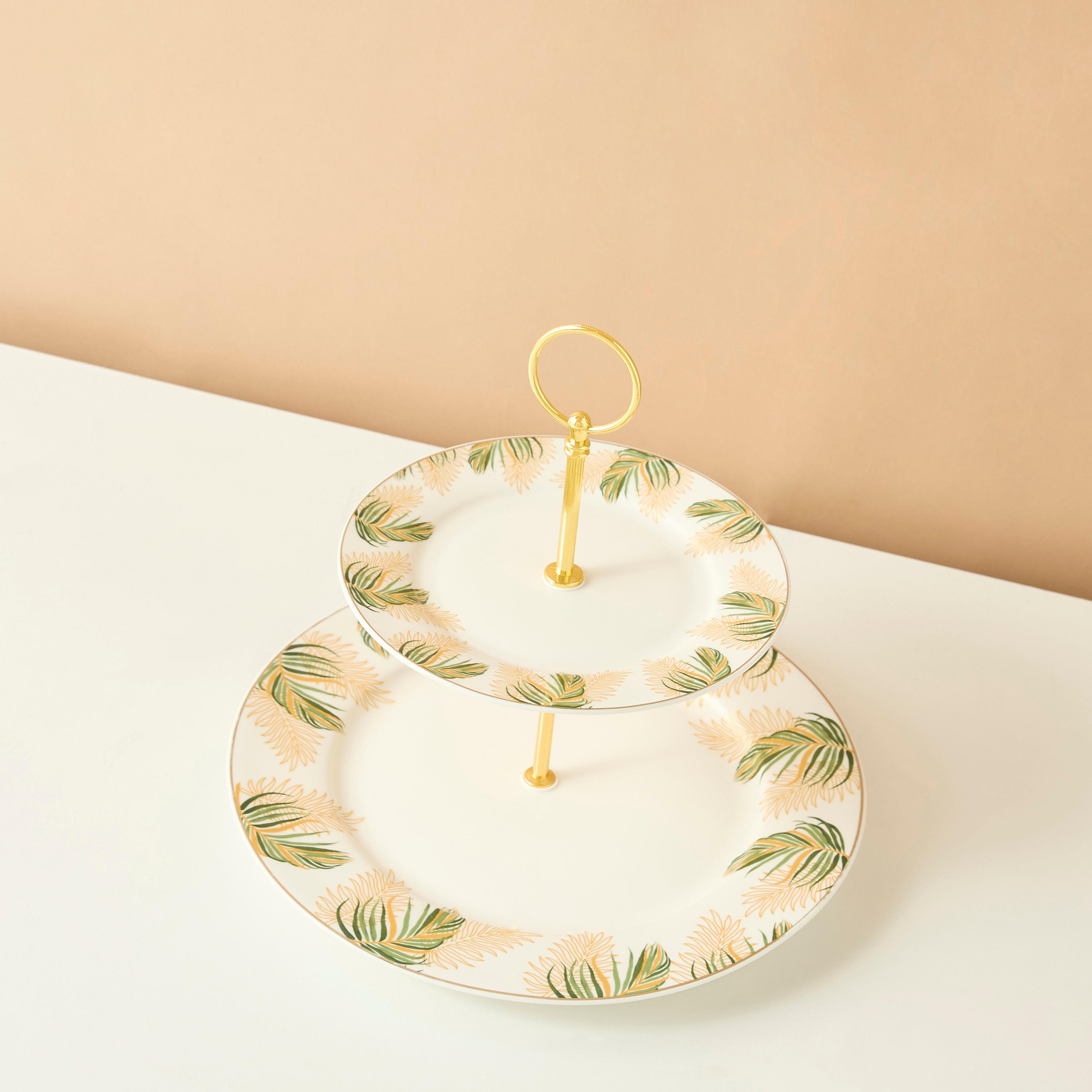 Palm Print 2-Tier Cake Stand - 27 cms-household-dining-serveware-cakestands-image-3