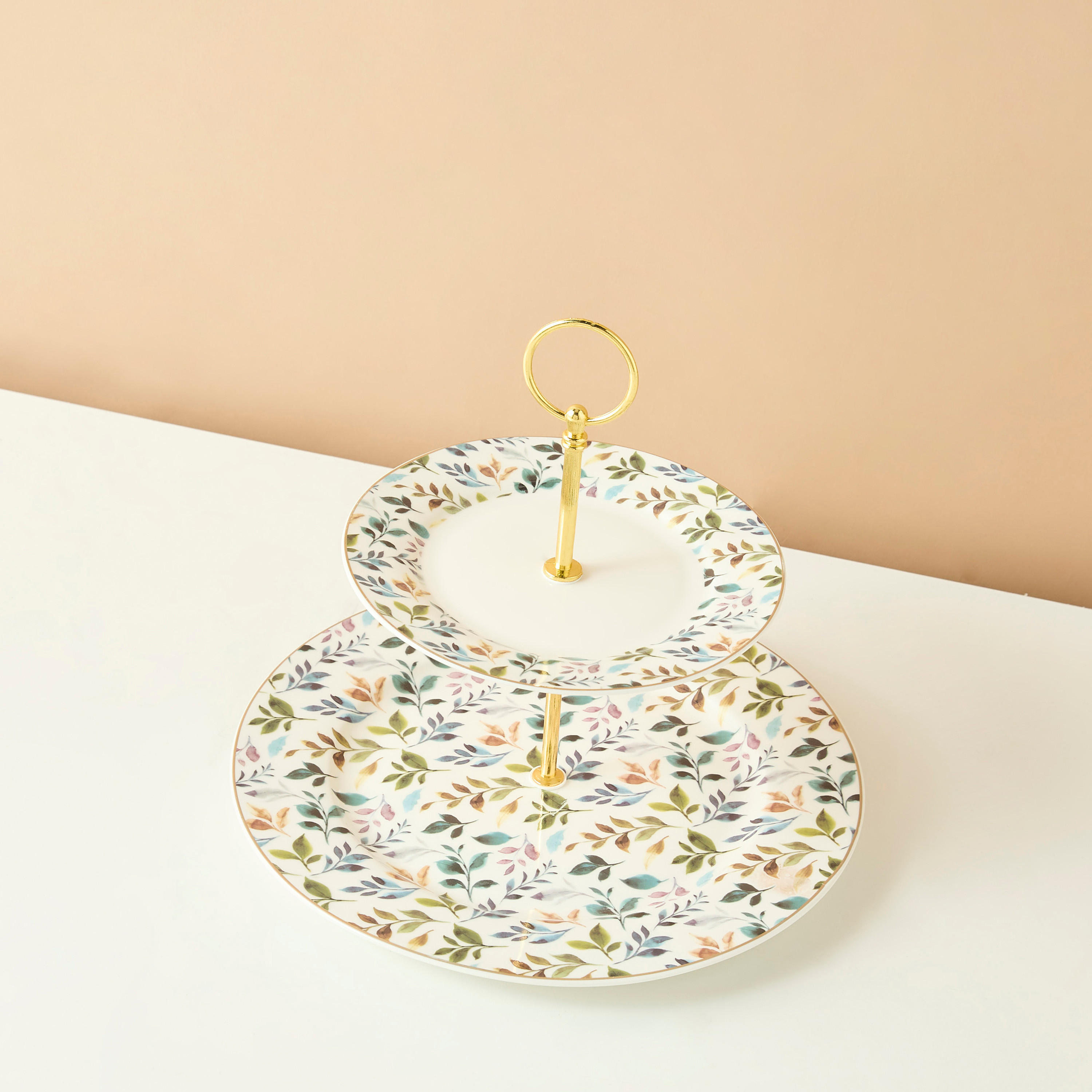 Botanic Printed 2-Tiered New Bone Chine Cake Stand-household-dining-serveware-cakestands-image-3
