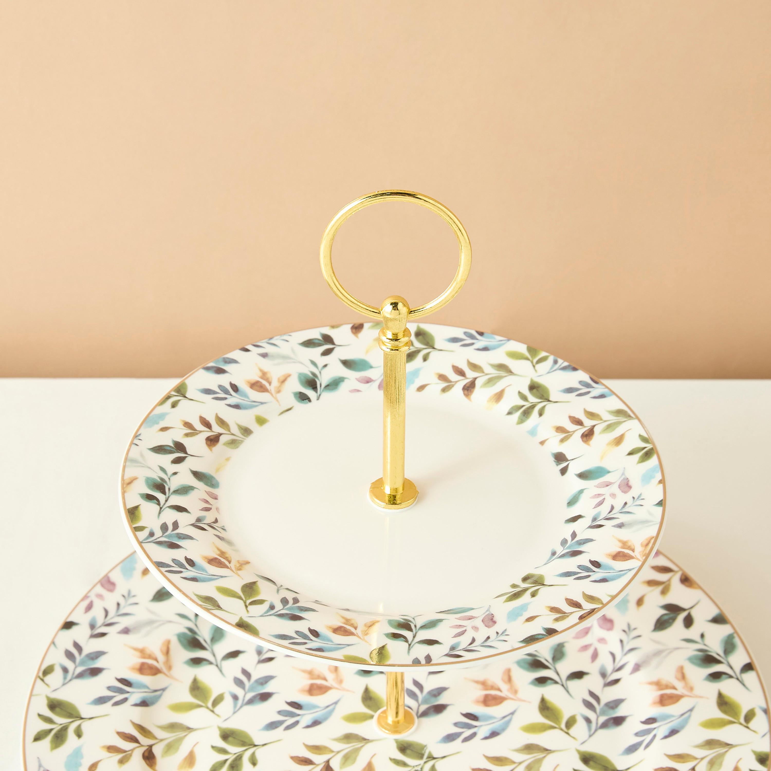 Botanic Printed 2-Tiered New Bone Chine Cake Stand-household-dining-serveware-cakestands-image-4