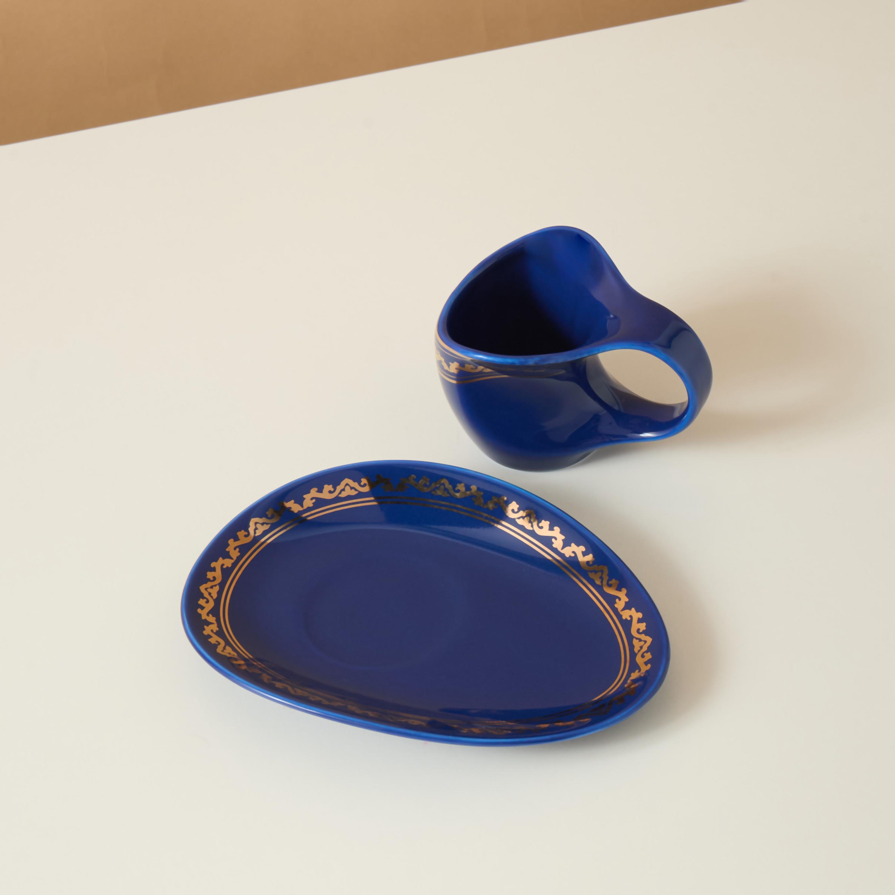 Gia Como New Bone China Abstract Cup and Oval Saucer Set - 60 ml-household-dining-teaandcoffee-teaandcoffeesets-image-4