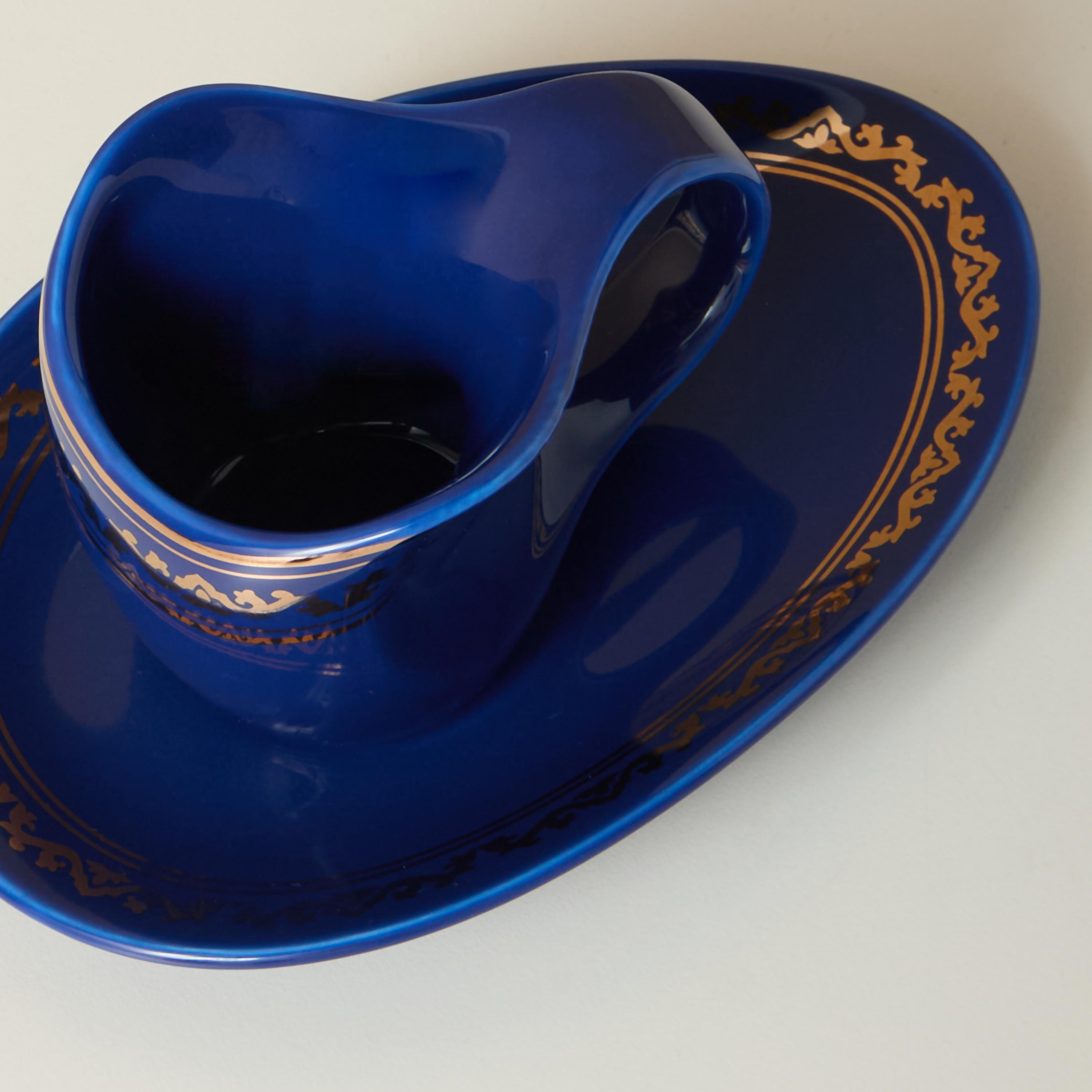 Gia Como New Bone China Abstract Cup and Oval Saucer Set - 60 ml-household-dining-teaandcoffee-teaandcoffeesets-image-5
