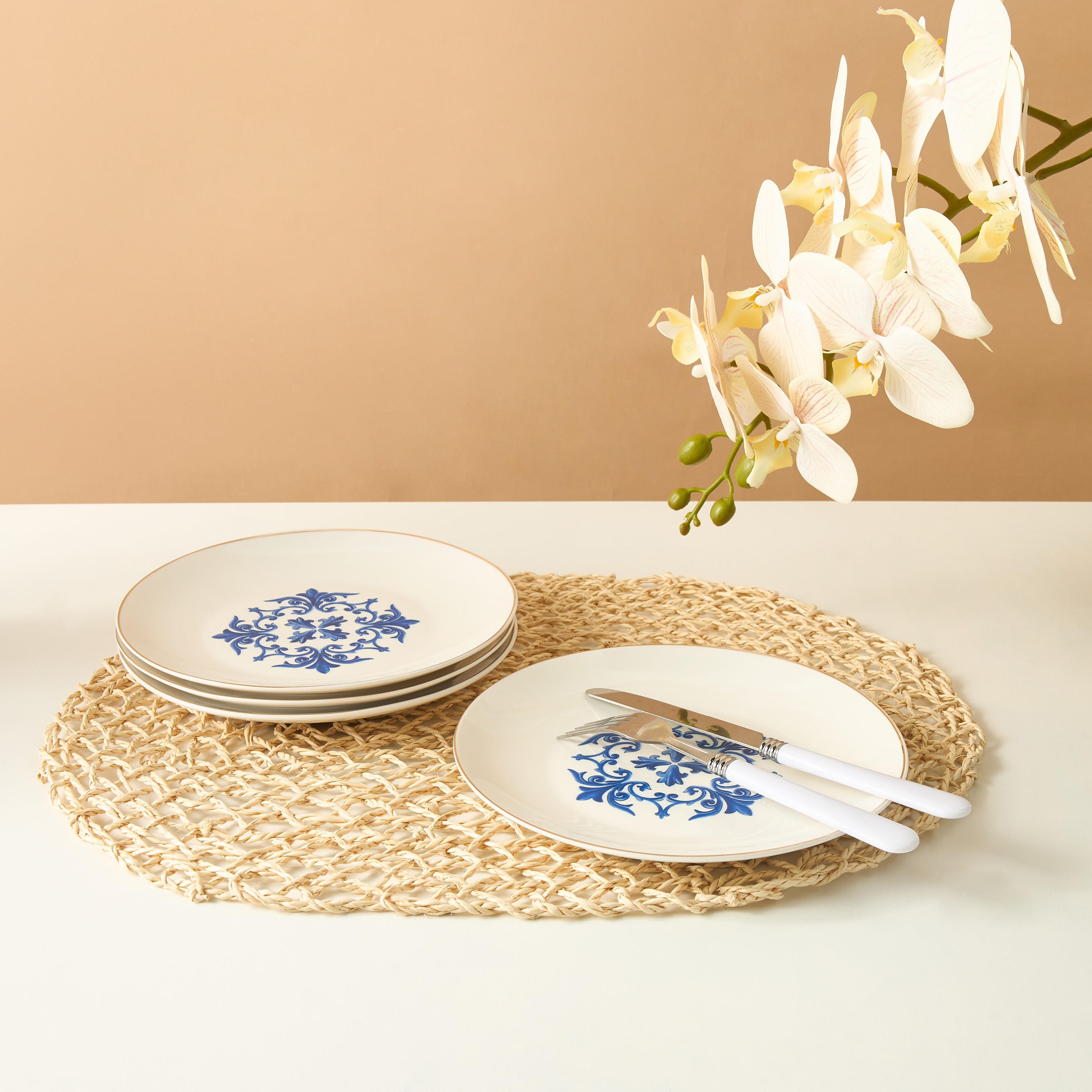 Gia Como 4-Piece Printed New Bone China Quarter Plate Set - 21 cms-household-dining-dinnerware-plates-image-1